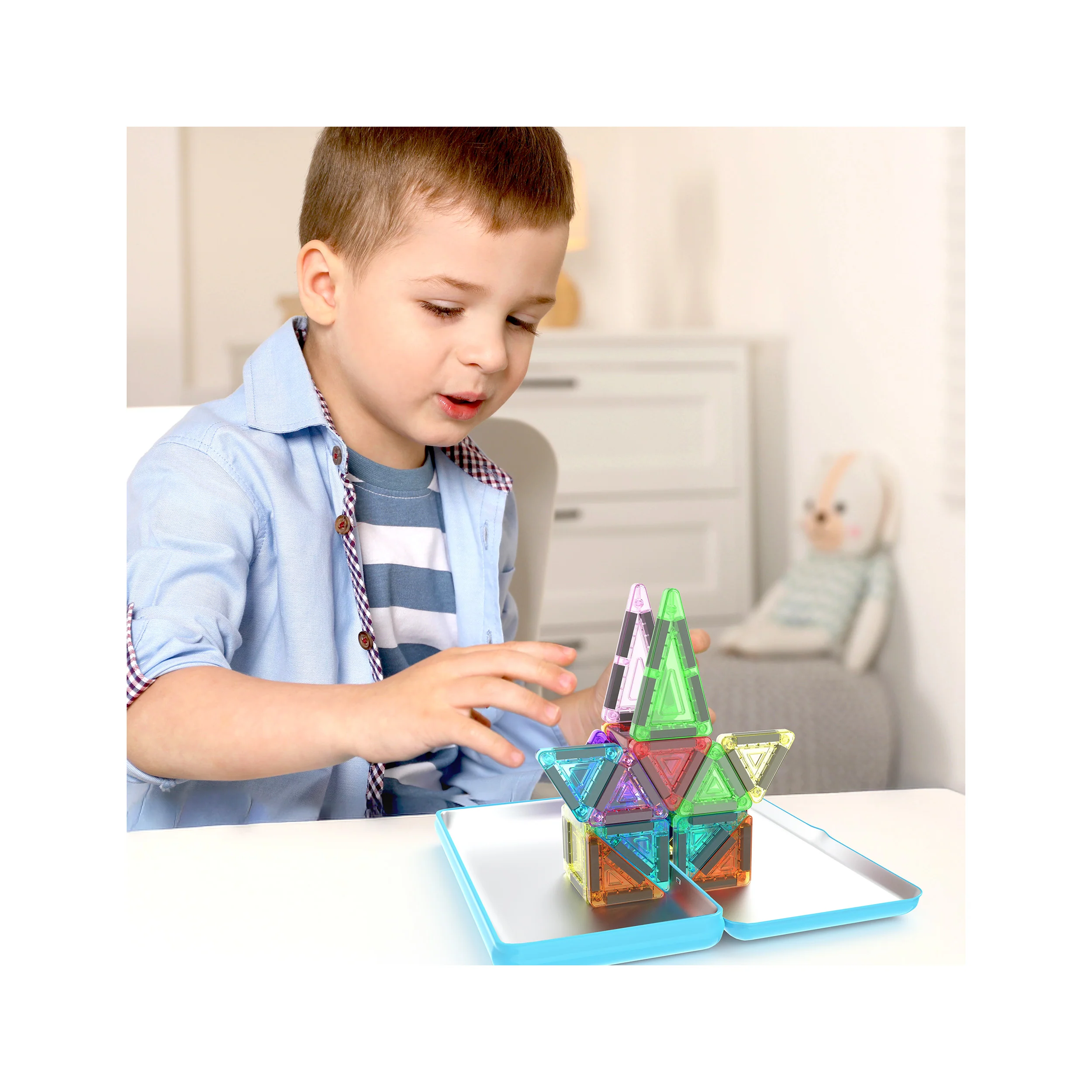 PicassoTiles 26pc Nano Magnetic Building Tiles Construction Set - Image 2