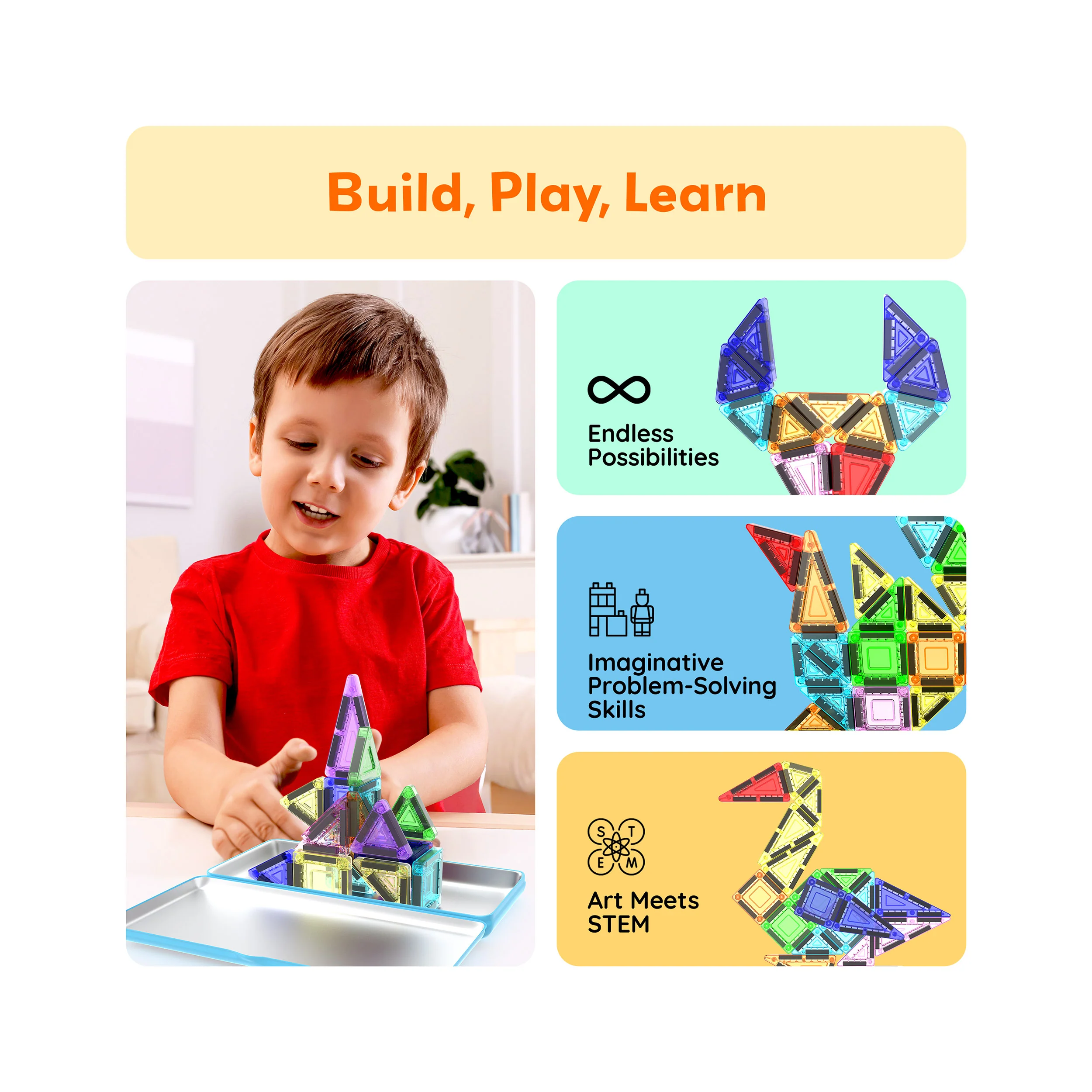 PicassoTiles 26pc Nano Magnetic Building Tiles Construction Set - Image 4