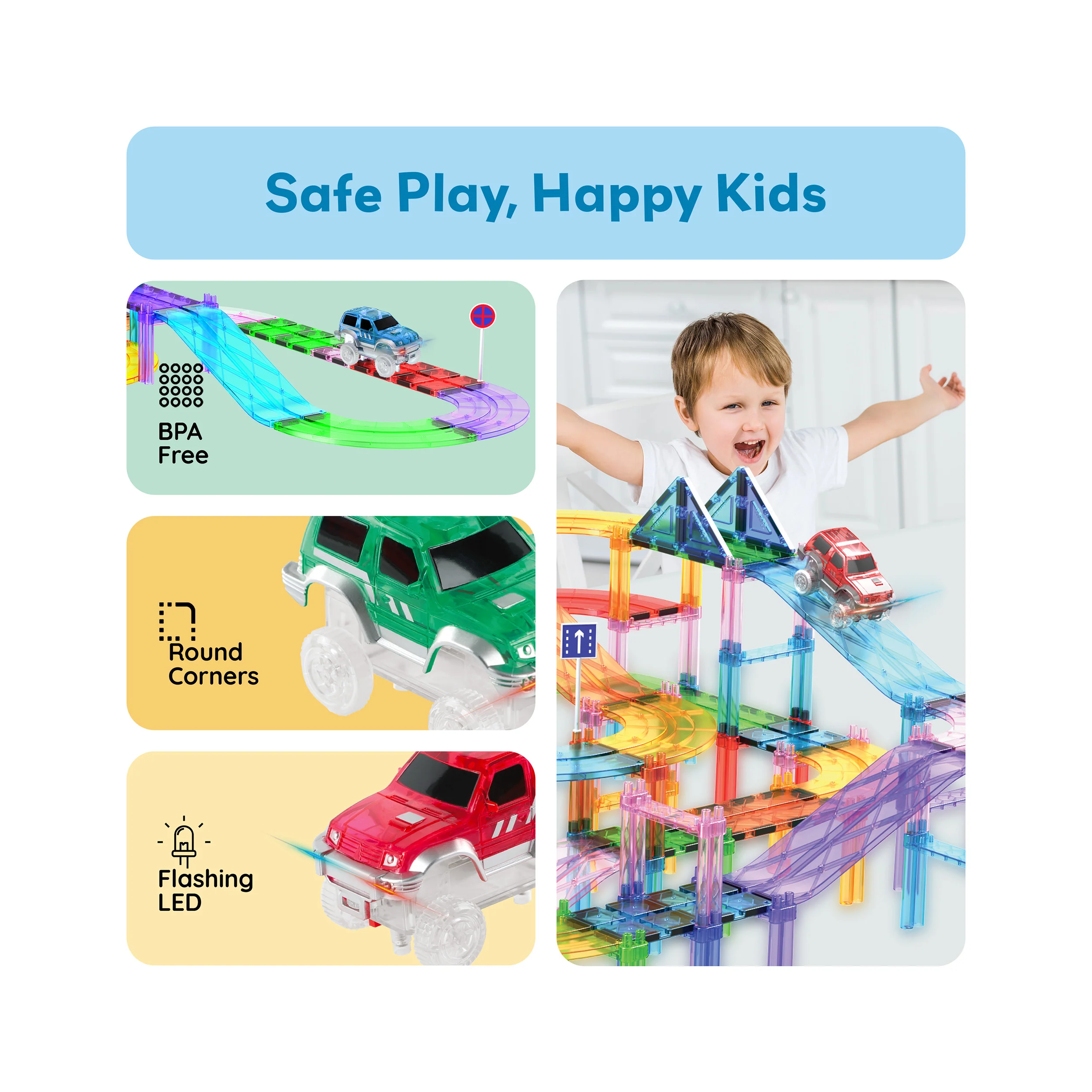 PicassoTiles Race Cars (3 Pack) LED Expansion Set - Image 6