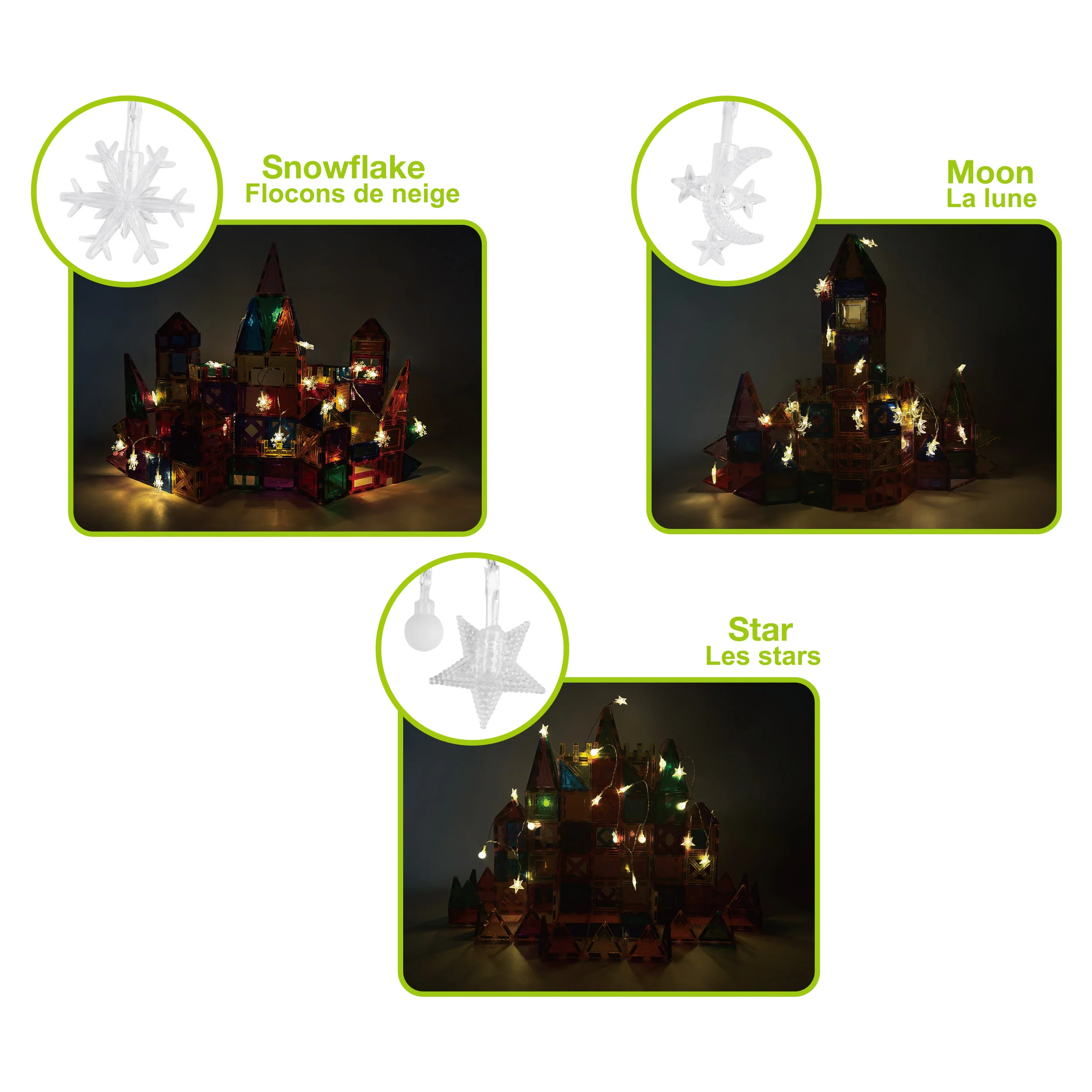 PicassoTiles 3 Piece LED String Lights - Image 5