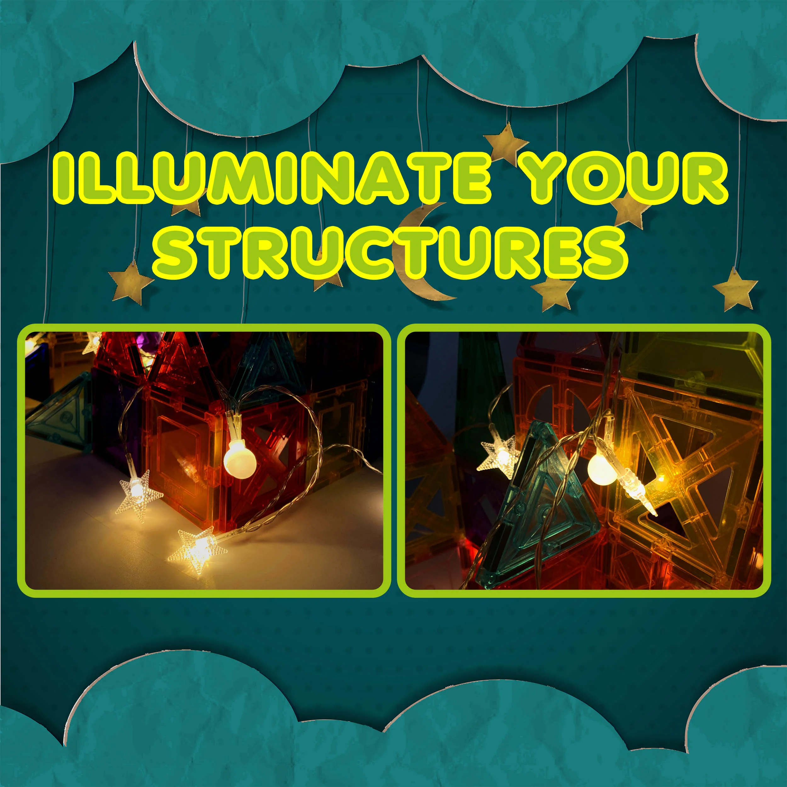 PicassoTiles 3 Piece LED String Lights - Image 6