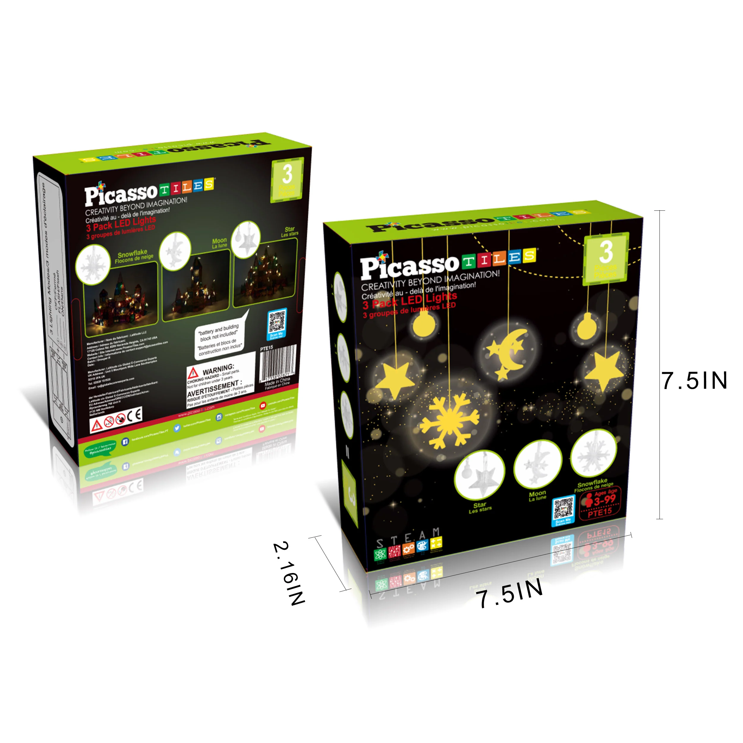 PicassoTiles 3 Piece LED String Lights - Image 7