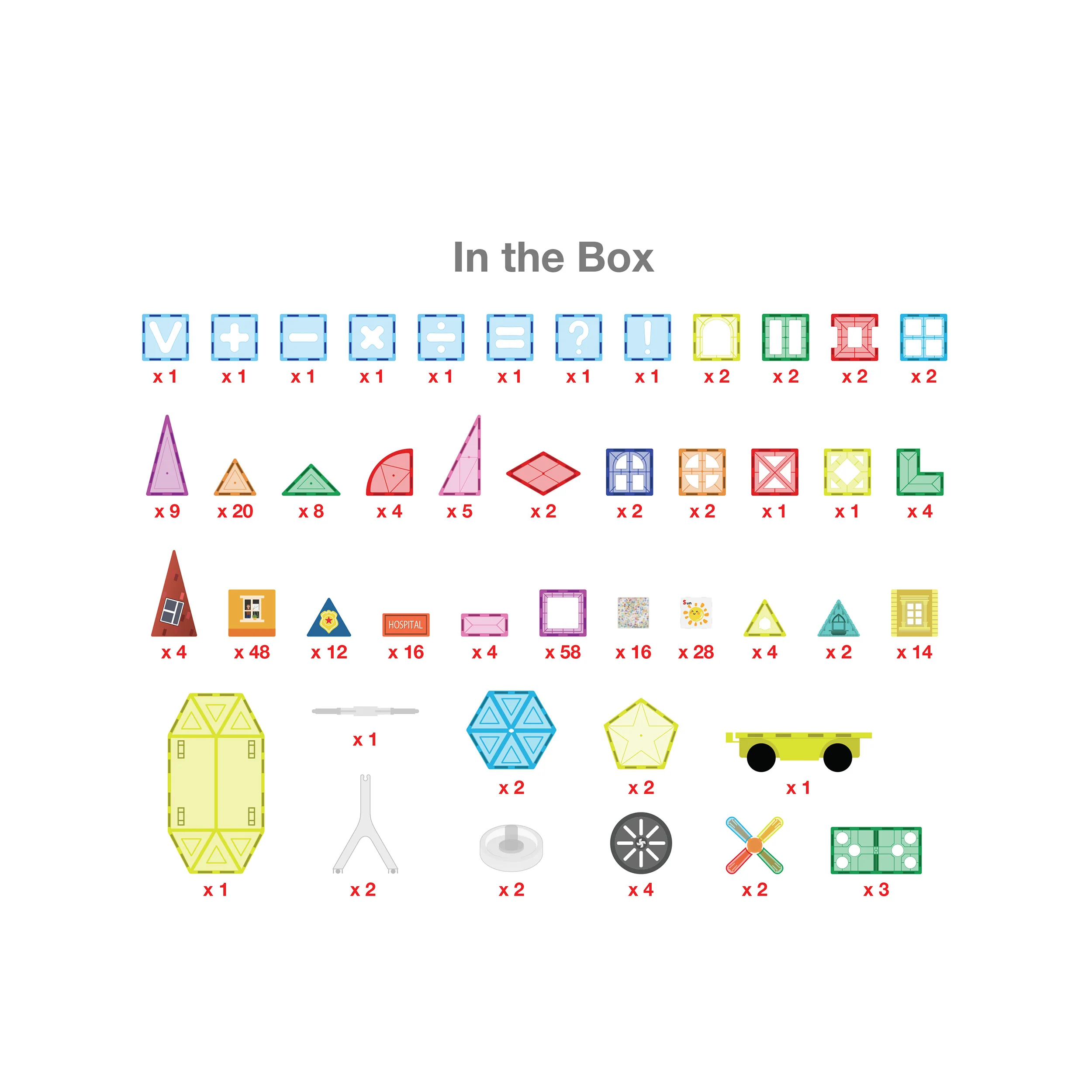 PicassoTiles 3-in-1 School, Hospital, and Police Station Magnetic Tile Building Set - Image 7