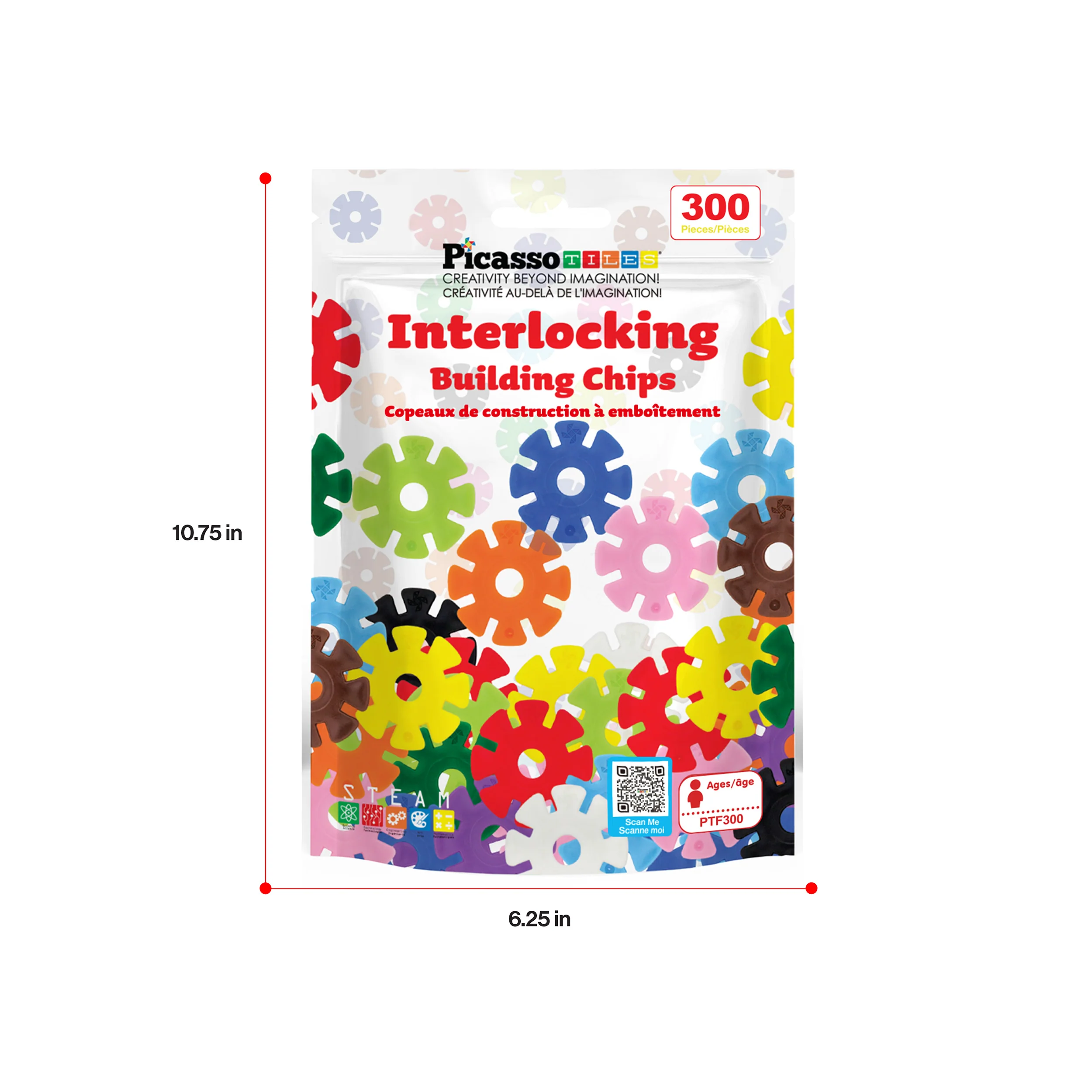 PicassoTiles 300pc Building Chips Interlocking Disc Construction Blocks - Image 9