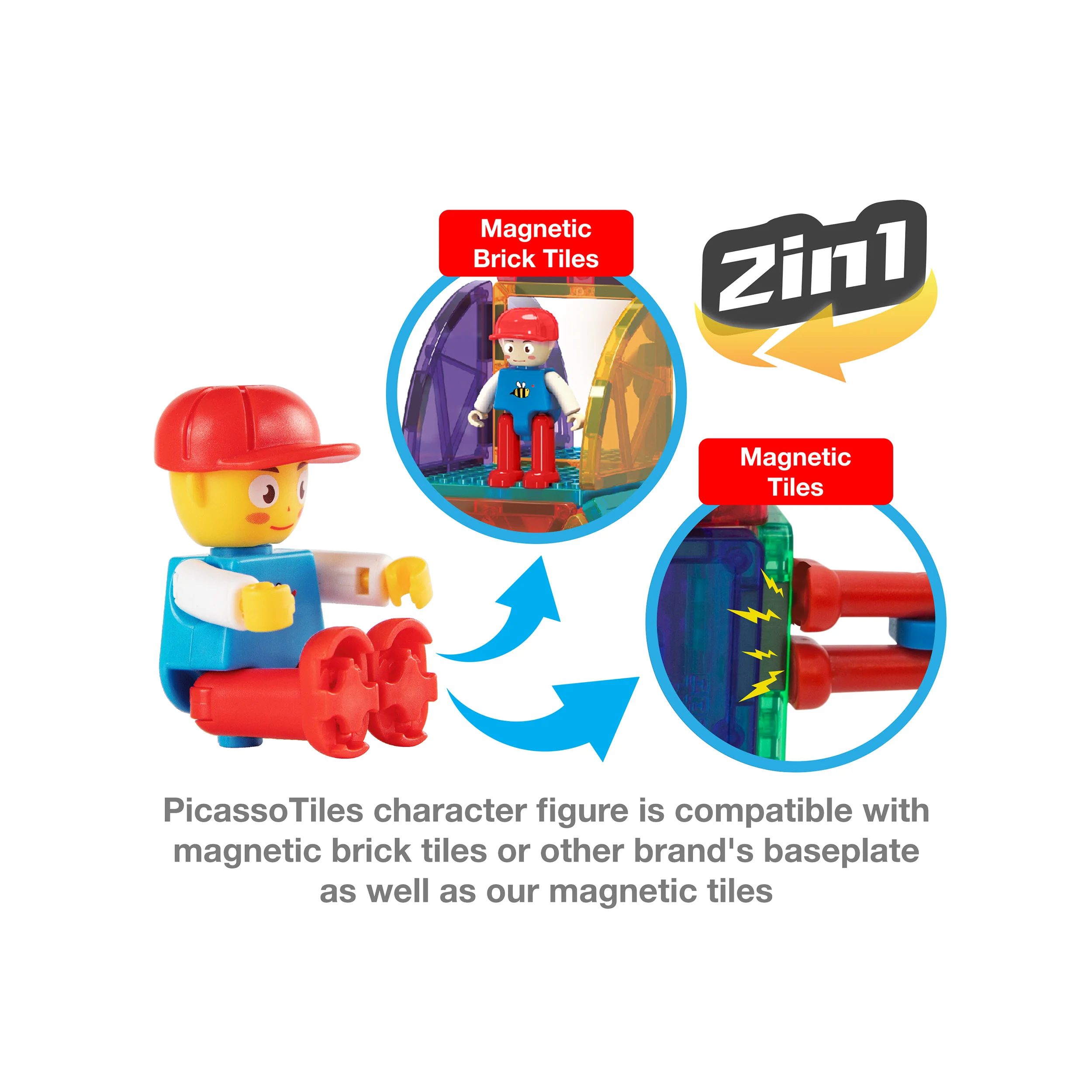 PicassoTiles 316pcs Building Brick Activity Play Table Set - Image 7