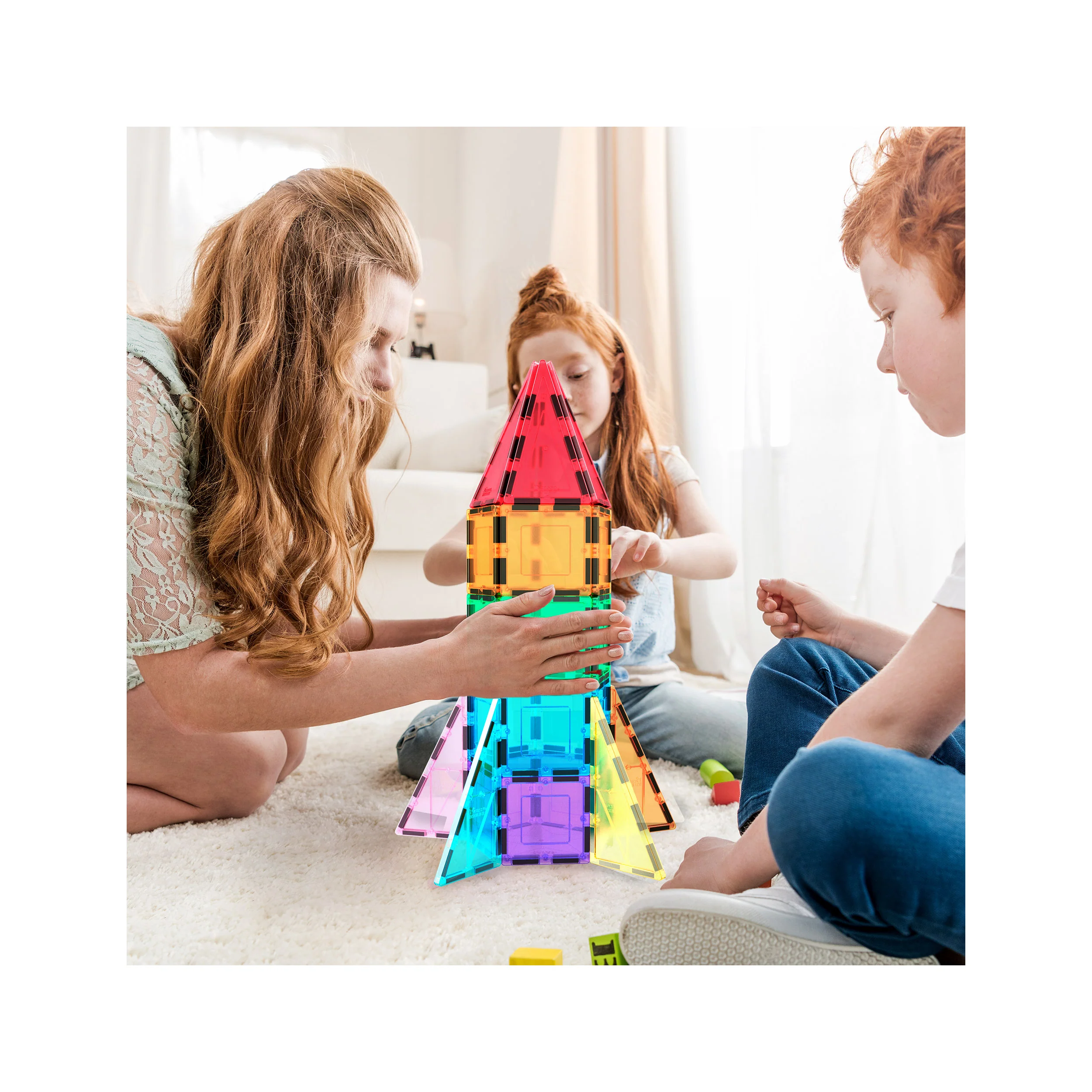 PicassoTiles Rocket Ship Magnetic Tiles Set (32 Pieces) - Image 2