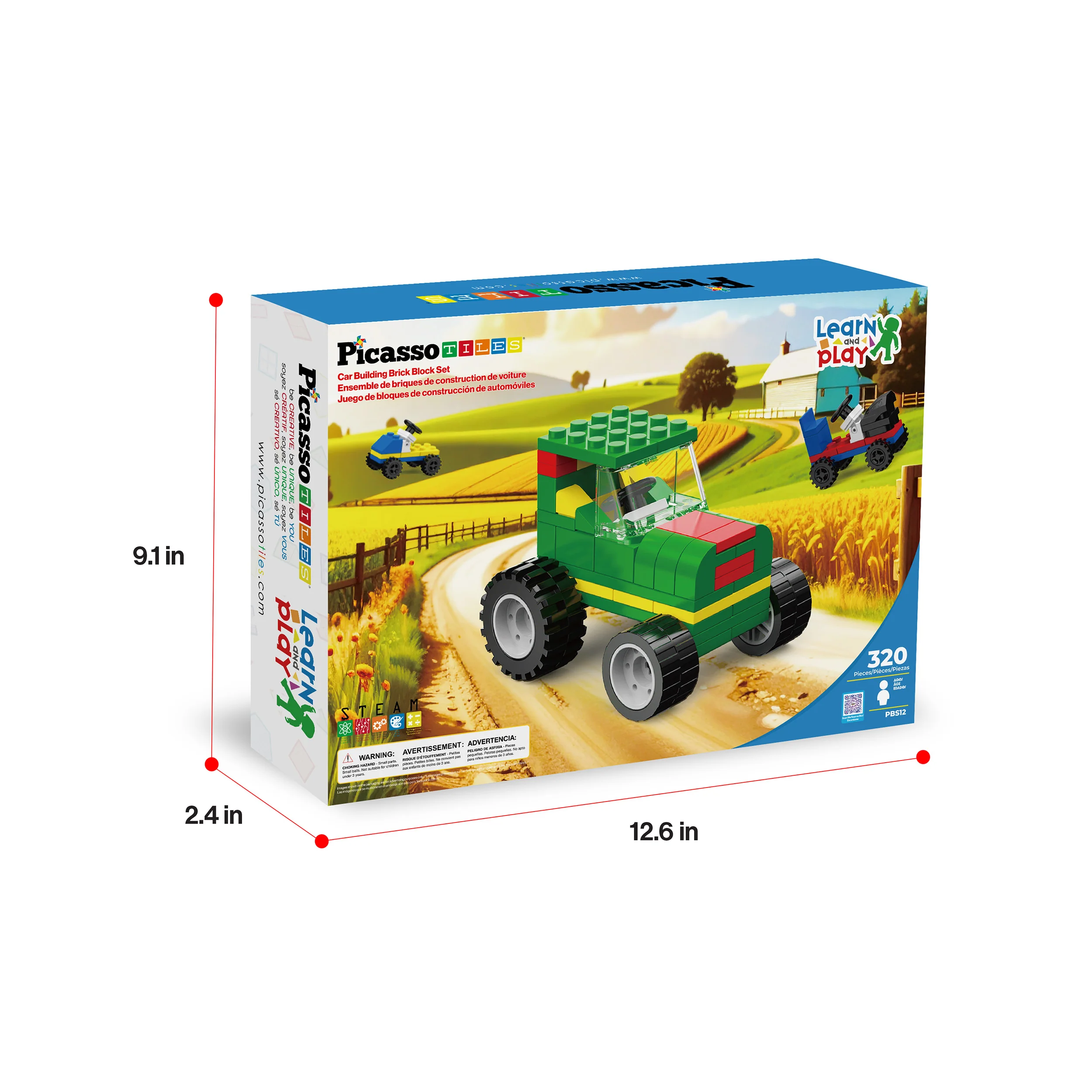 PicassoTiles 320pc Car Building Brick Block Set - Image 9