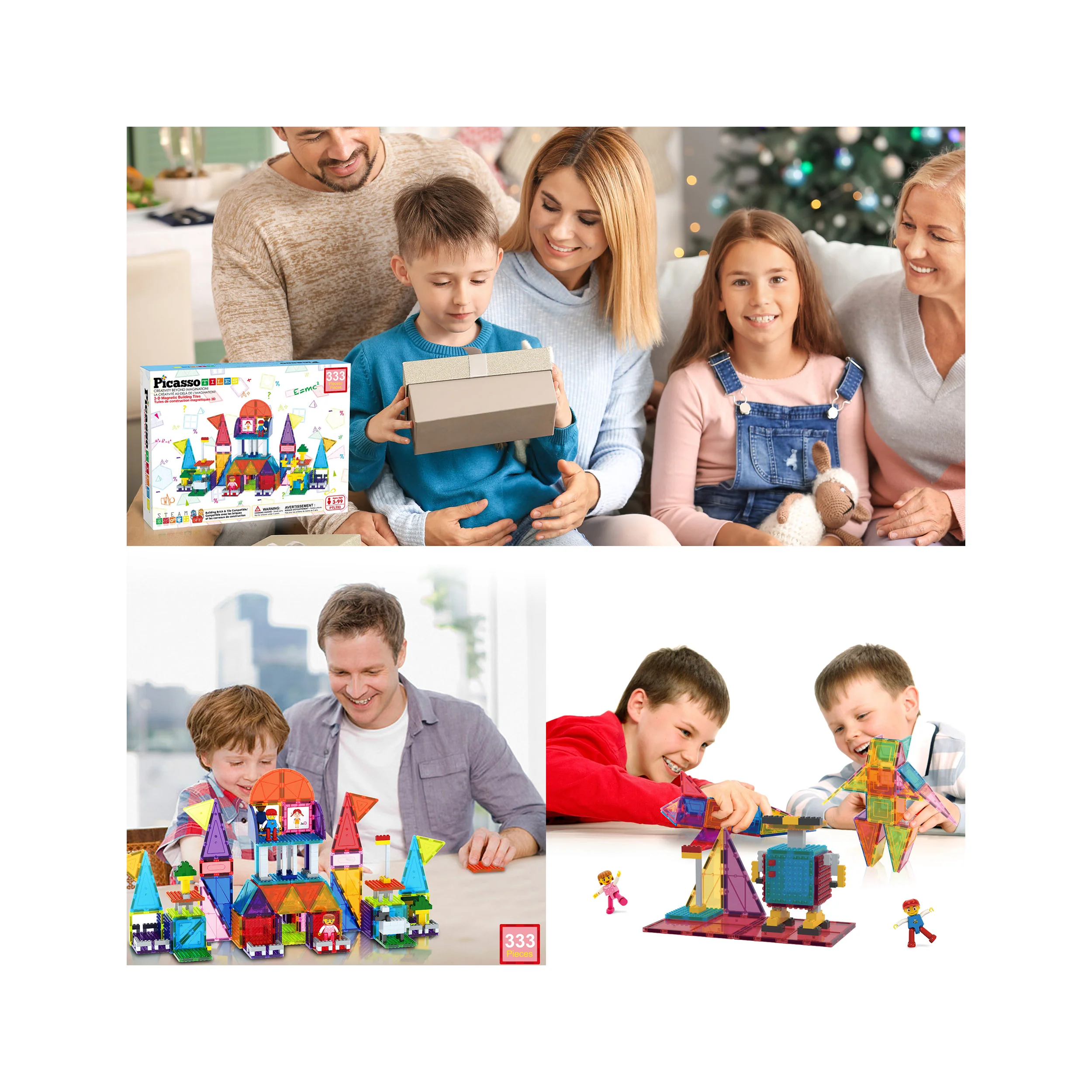 PicassoTiles Magnet Tile + Brick Blocks Compatibility Building Set - Image 7