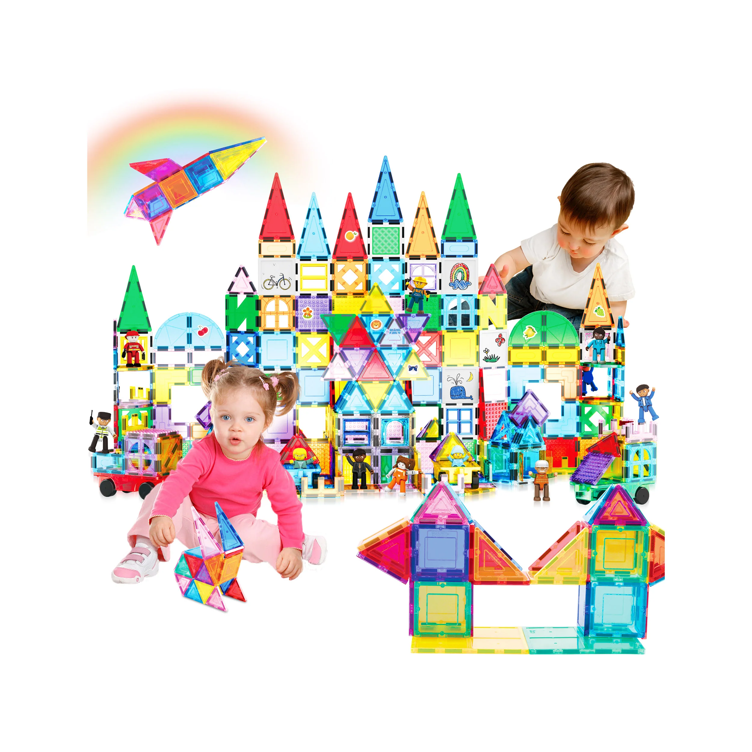 PicassoTiles 350pc Mega Magnetic Tile Builder Set - Image 4