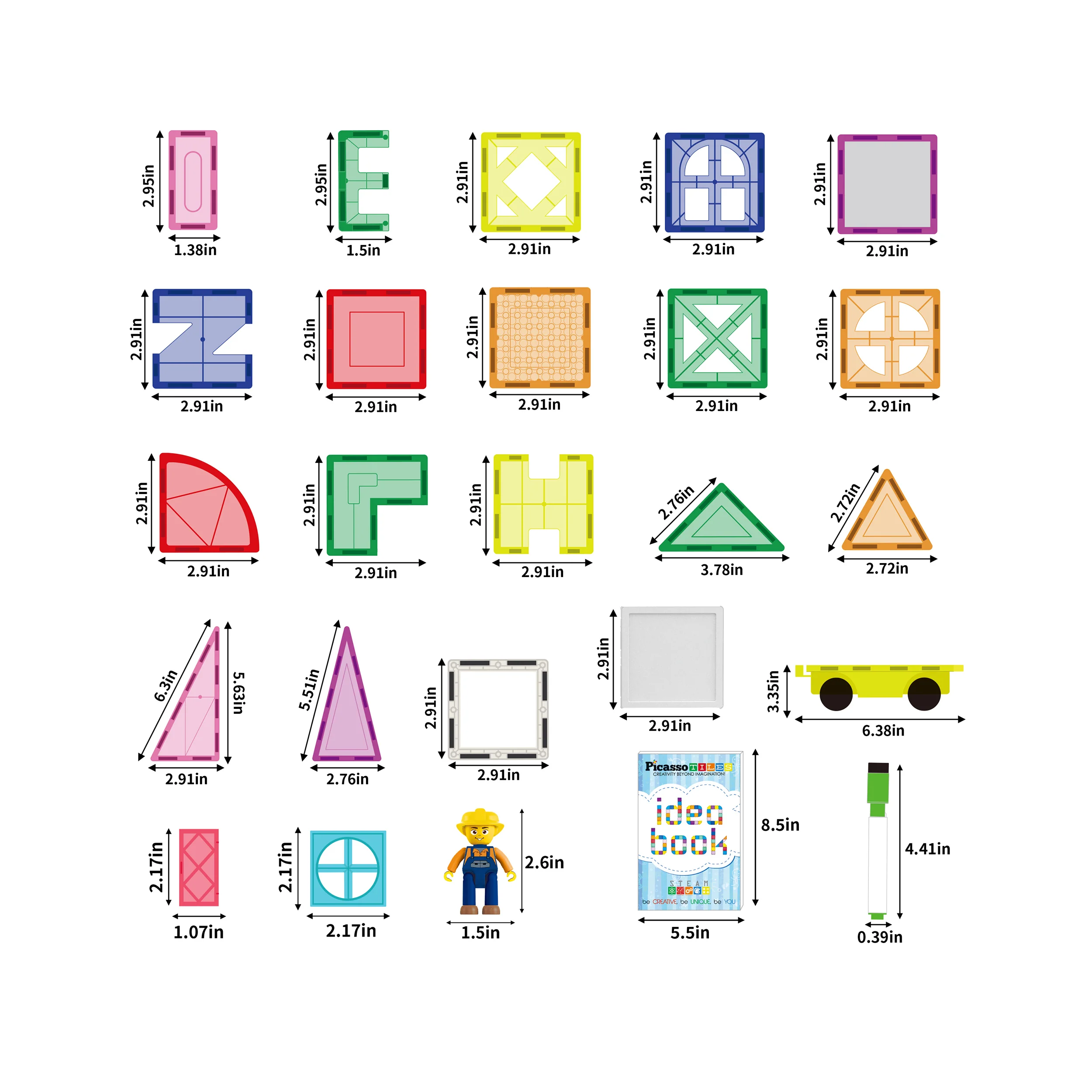 PicassoTiles 350pc Mega Magnetic Tile Builder Set - Image 5