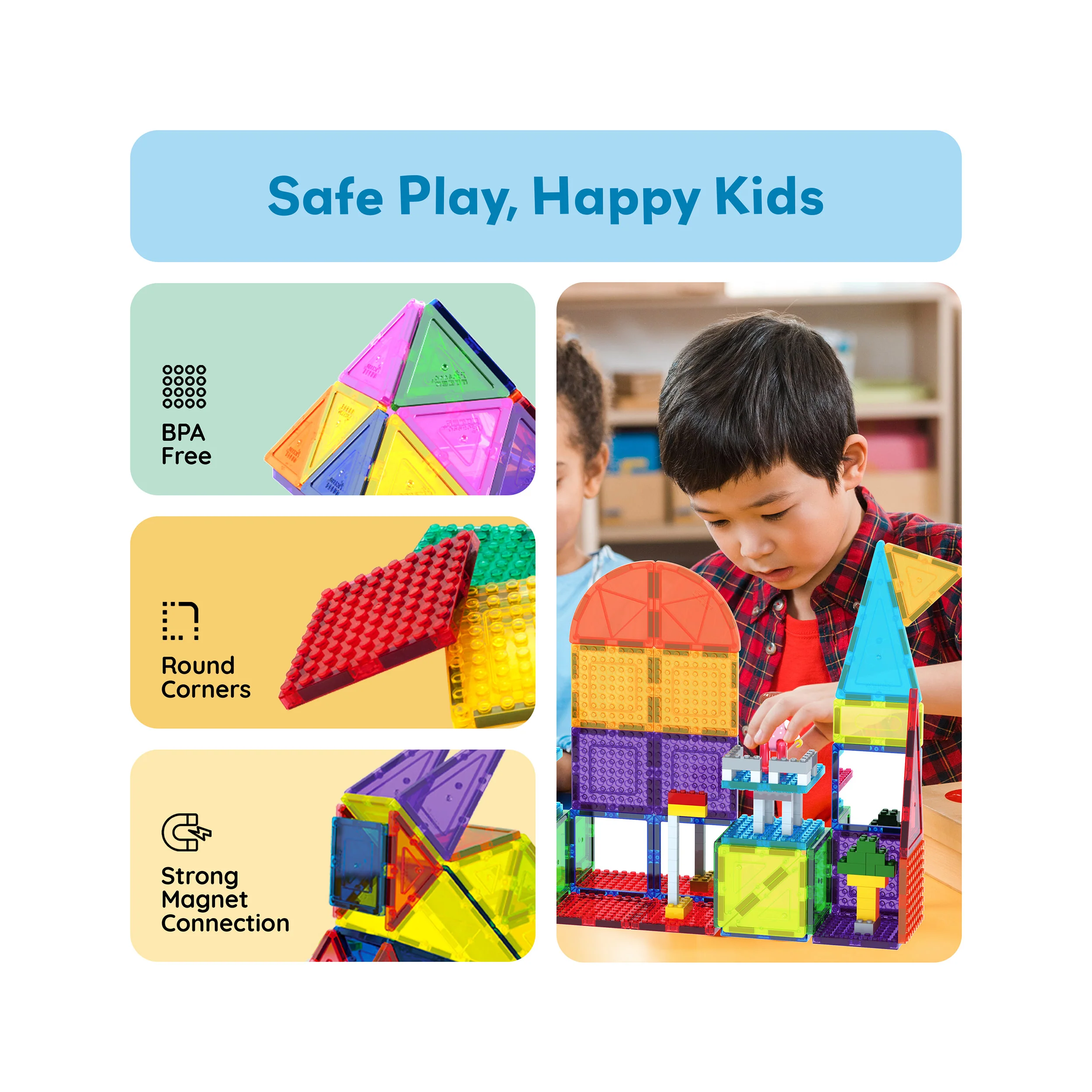 PicassoTiles Magnetic Brick and Tile Combo Set (353 Pieces) - Image 6