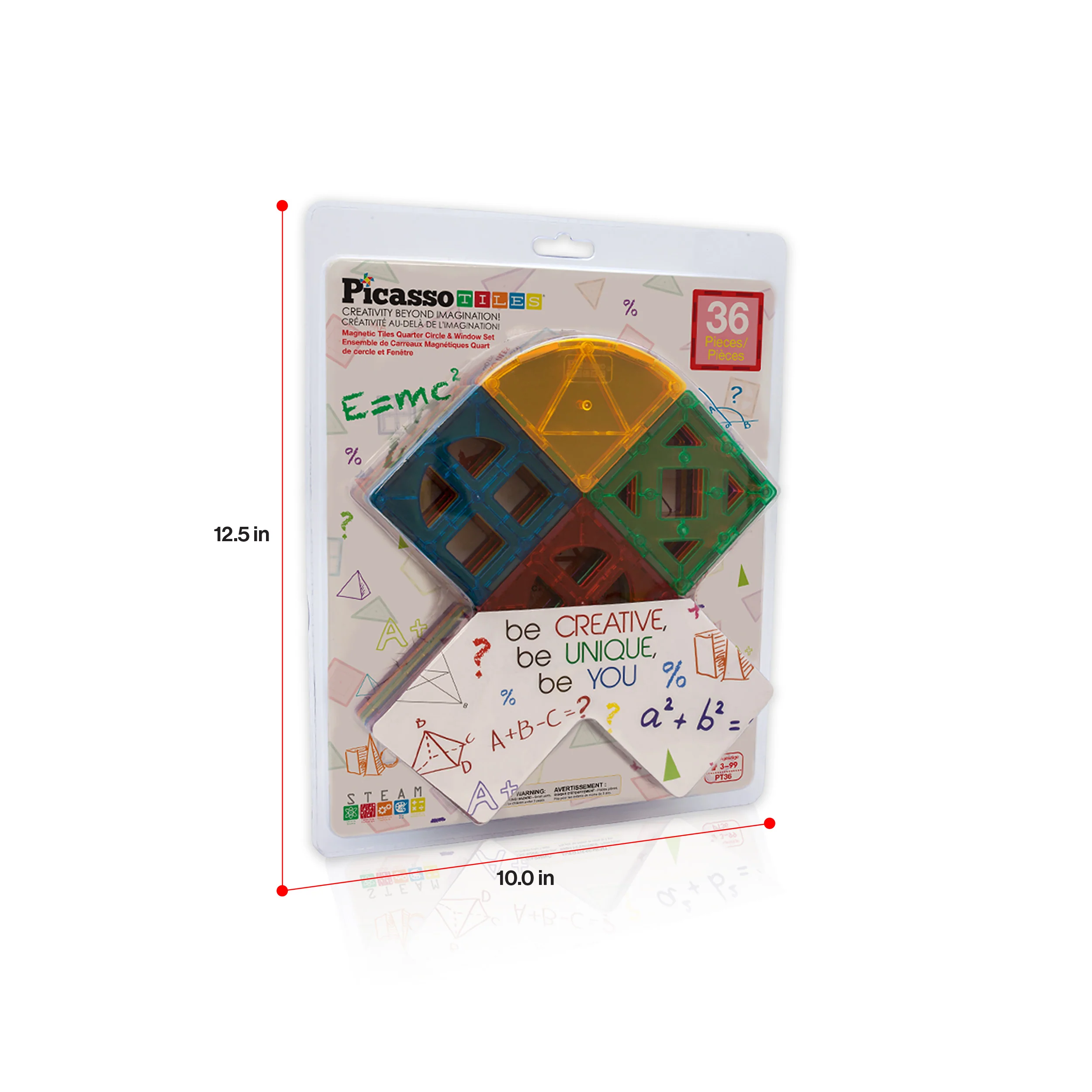 PicassoTiles Magnetic Tiles Quarter Round & Window Building Set (36 Pieces) - Image 9