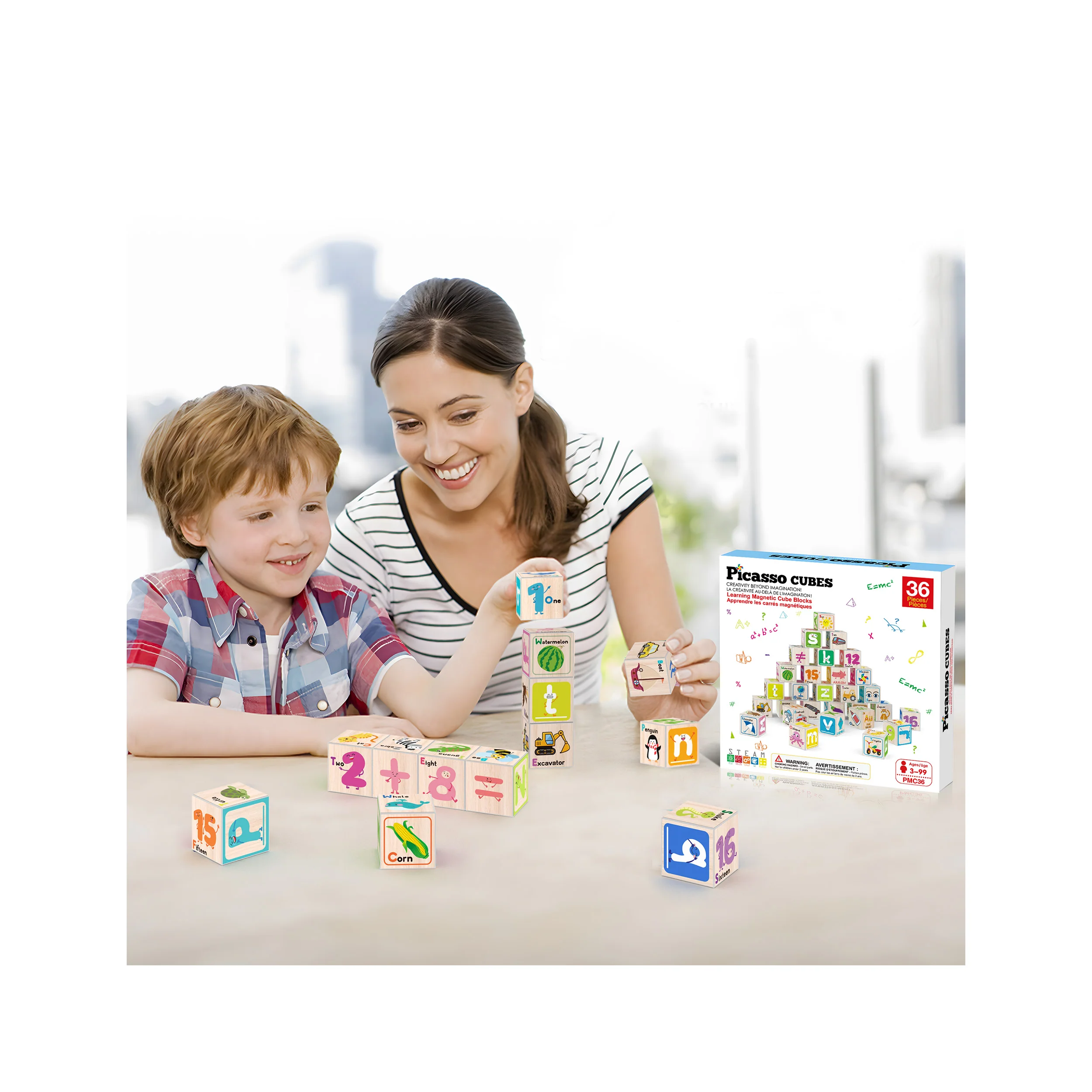 PicassoTiles Magnetic Alphabet and Number Building Blocks - Image 2
