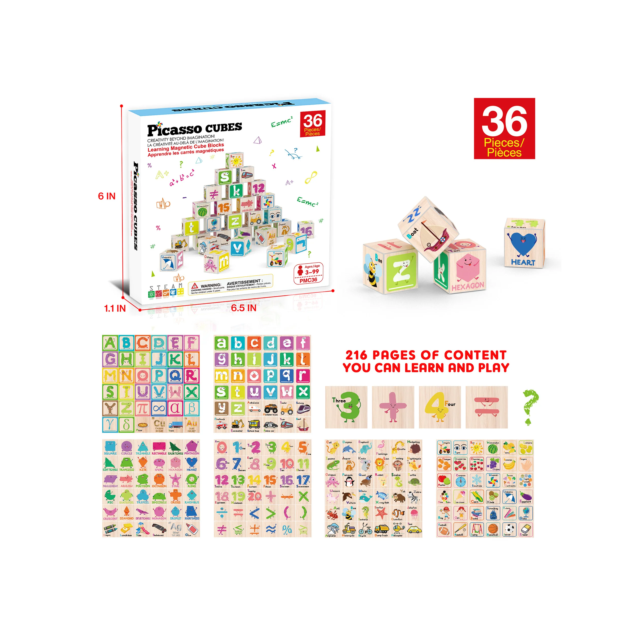 PicassoTiles Magnetic Alphabet and Number Building Blocks - Image 3