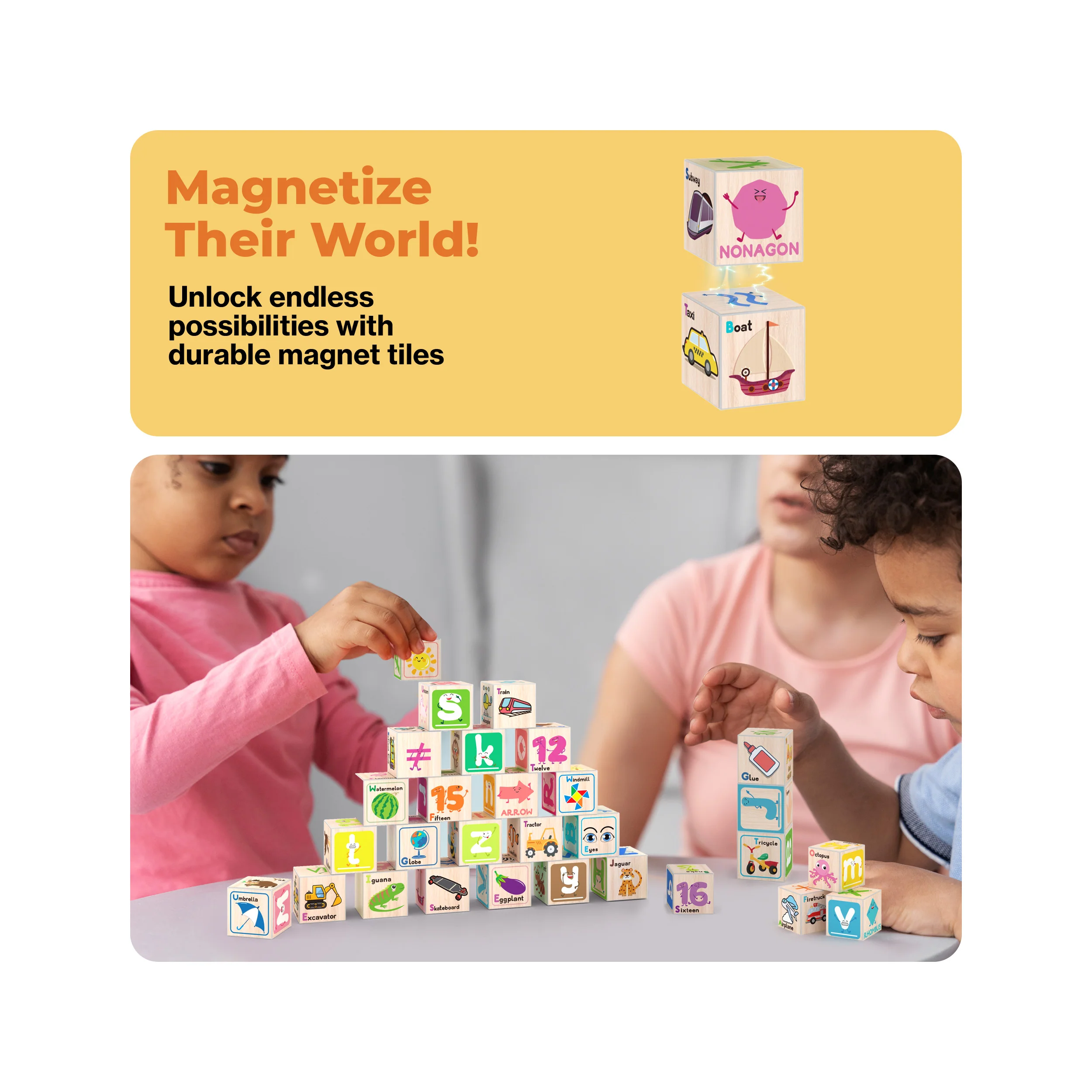 PicassoTiles Magnetic Alphabet and Number Building Blocks - Image 7
