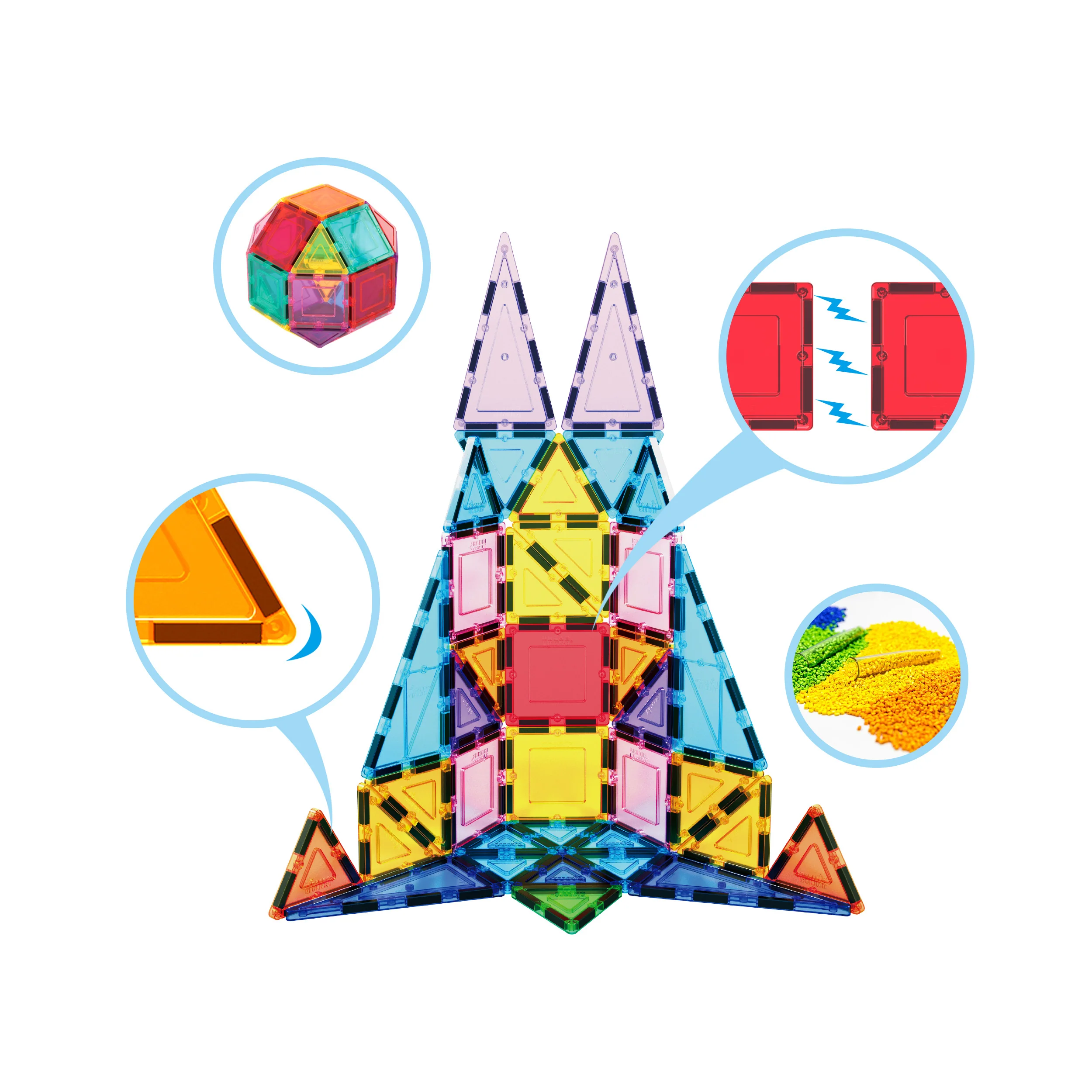 PicassoTiles 36pc Magnetic Tile Starter Building Set (36 Pieces) - Image 4