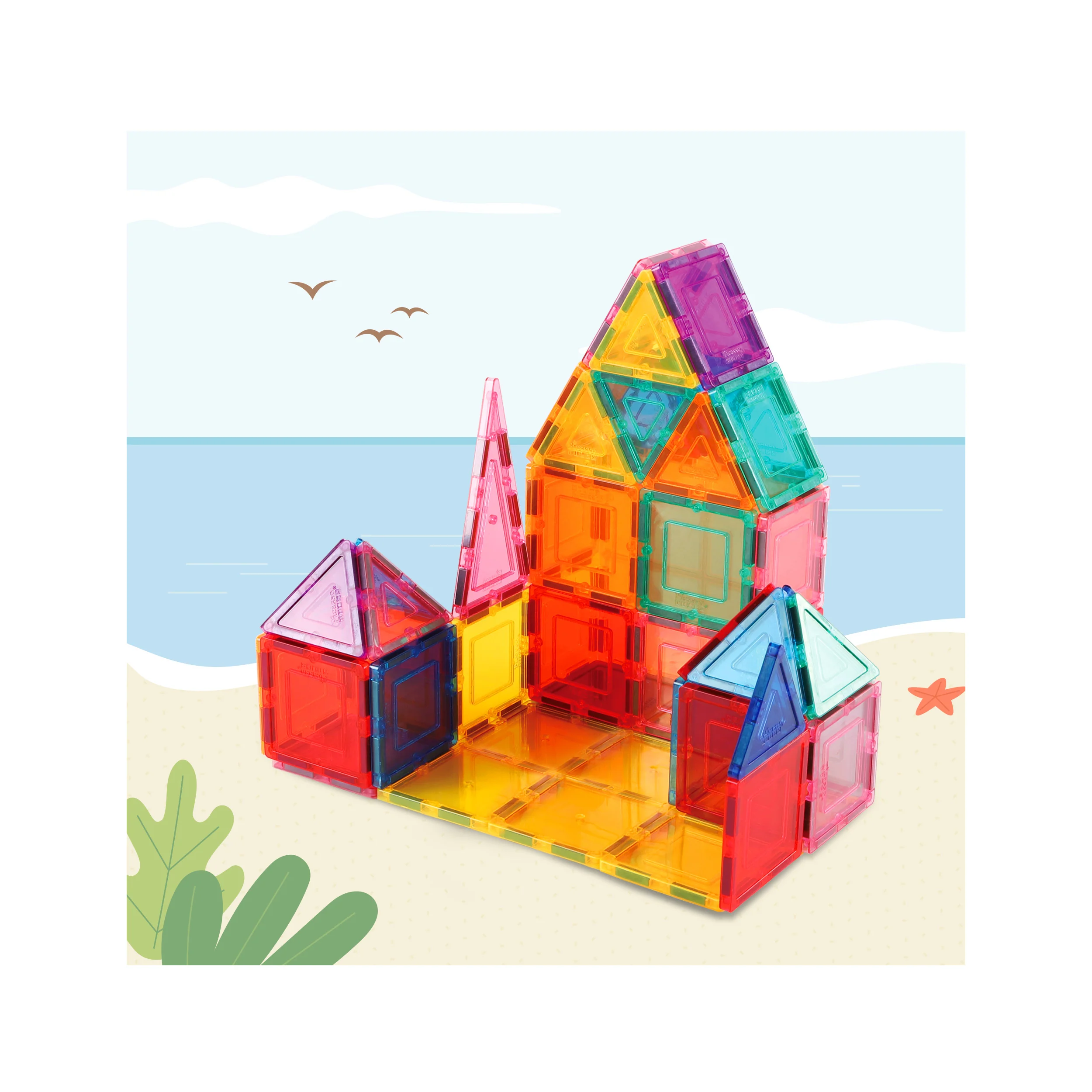 PicassoTiles 36pc Magnetic Tile Starter Building Set (36 Pieces) - Image 5