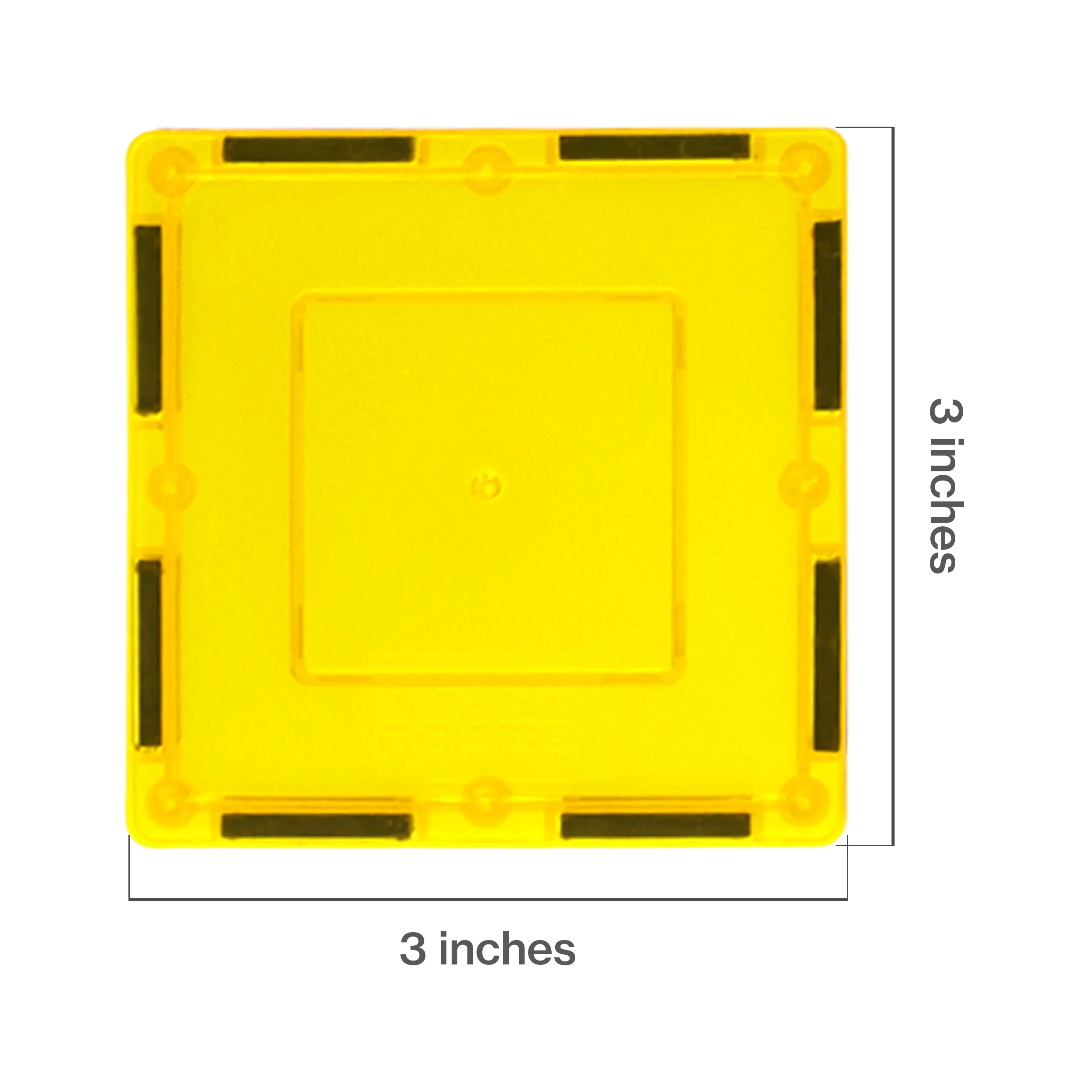 PicassoTiles 4pc Yellow Magnetic Tile Square Pick-A-Part Set - Image 2