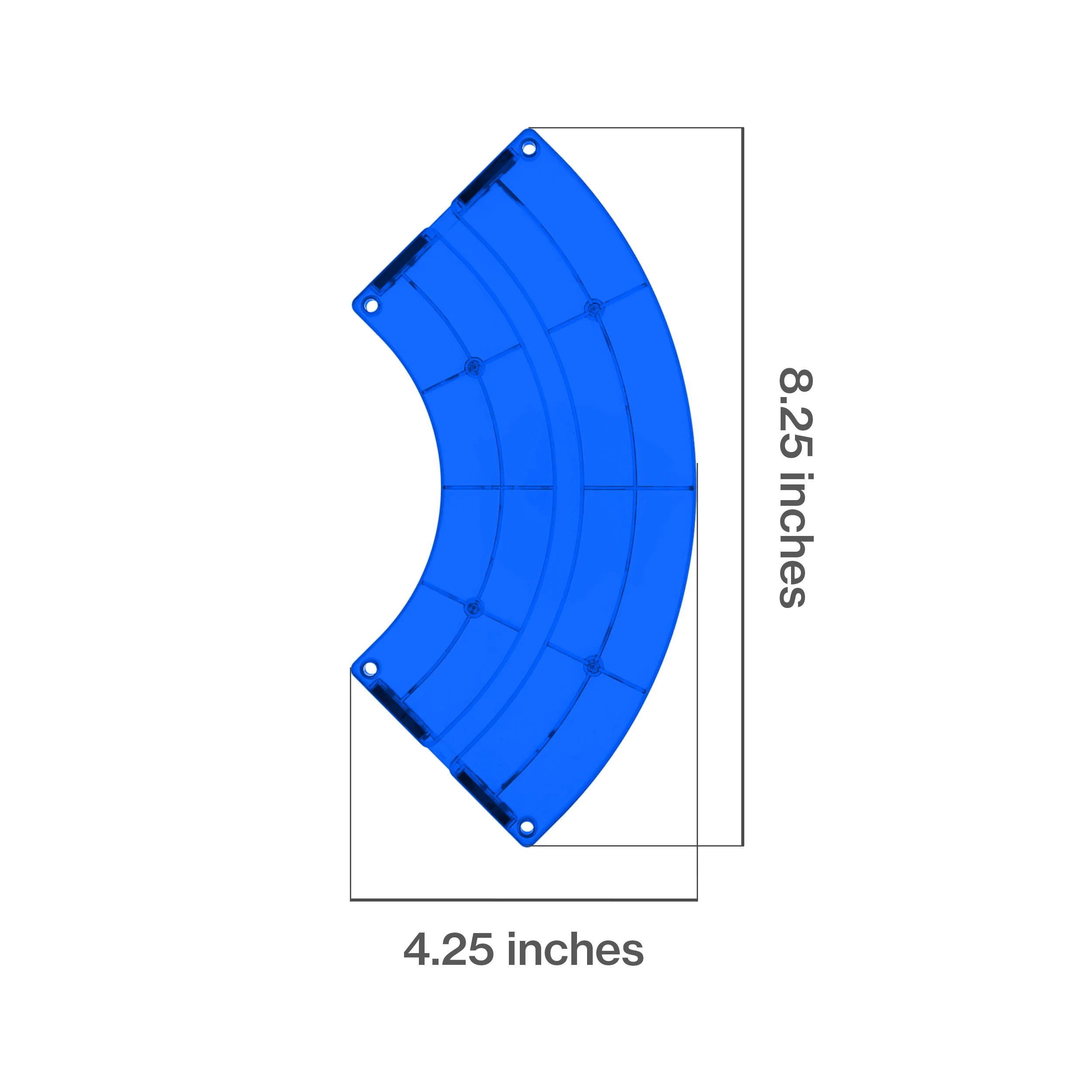 PicassoTiles 4 Piece Blue Race Car Track Quarter Round Magnetic Tiles - Image 2