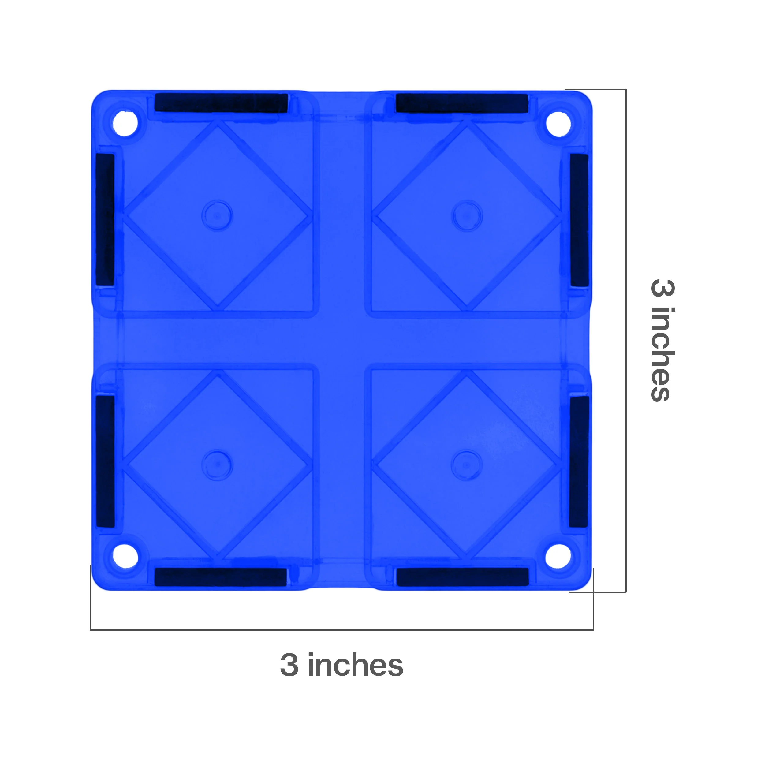 PicassoTiles 4 Piece Blue Race Car Track Short Magnetic Tiles - Image 2