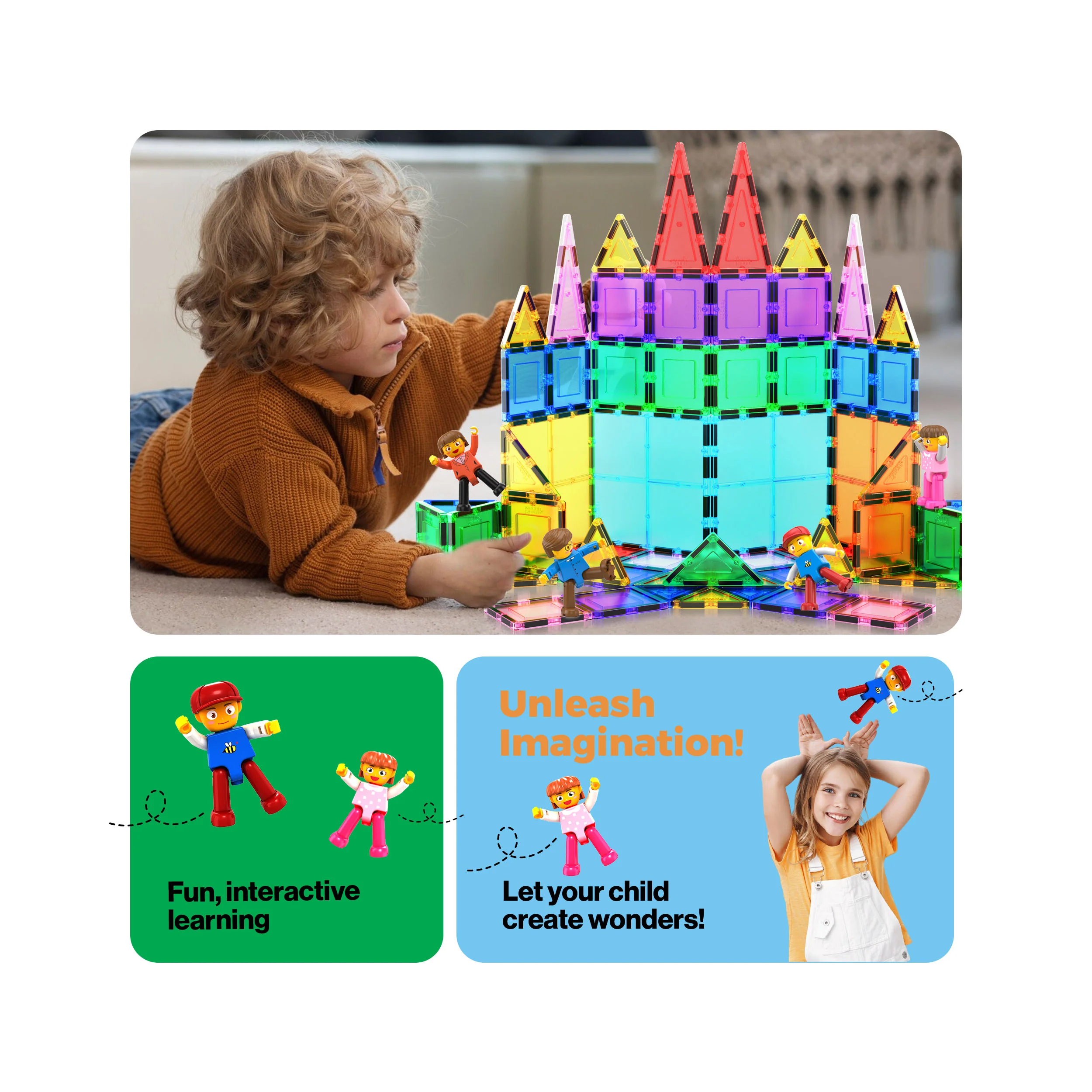 PicassoTiles 4 Piece Family Character People Figure Set - Image 5