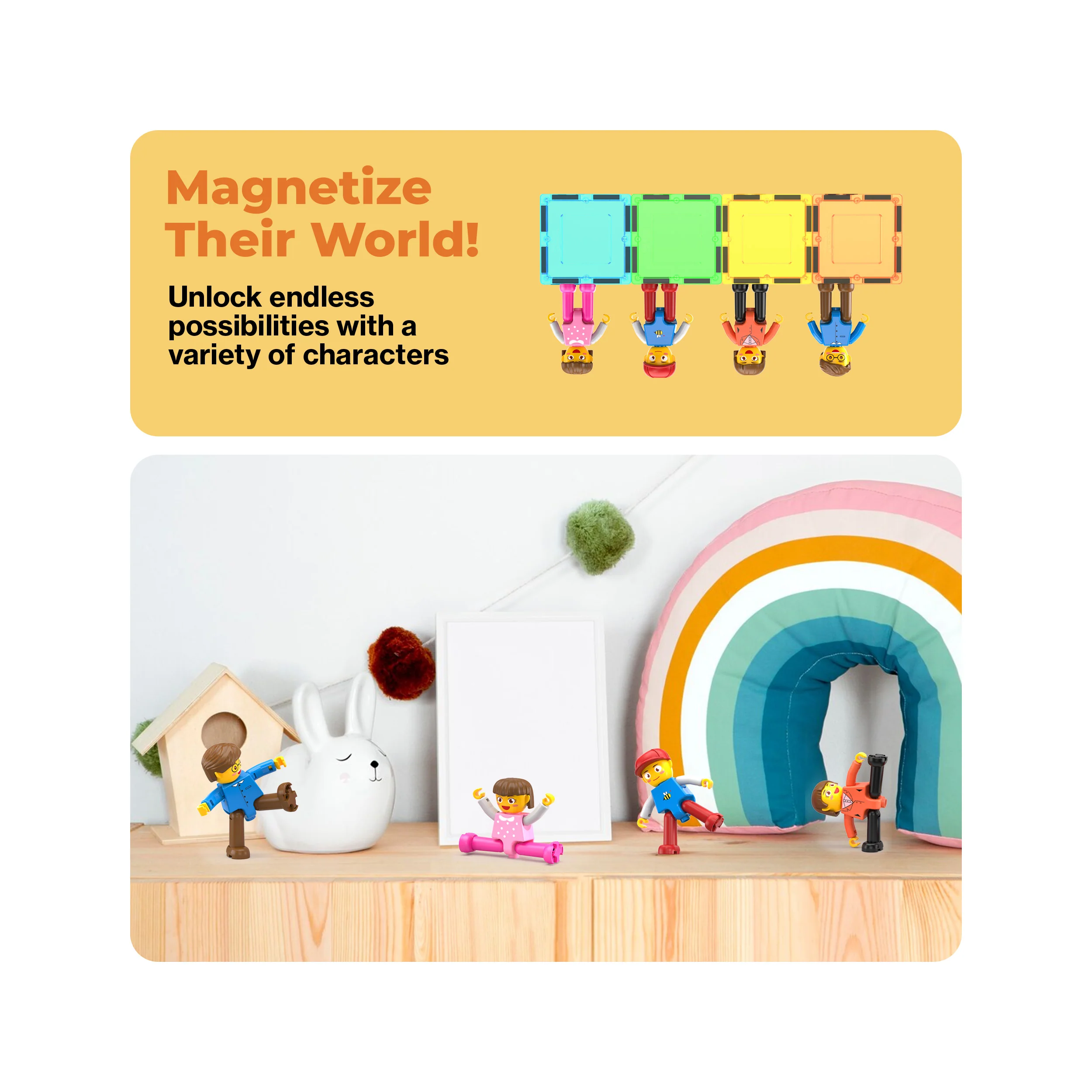 PicassoTiles 4 Piece Family Character People Figure Set - Image 7