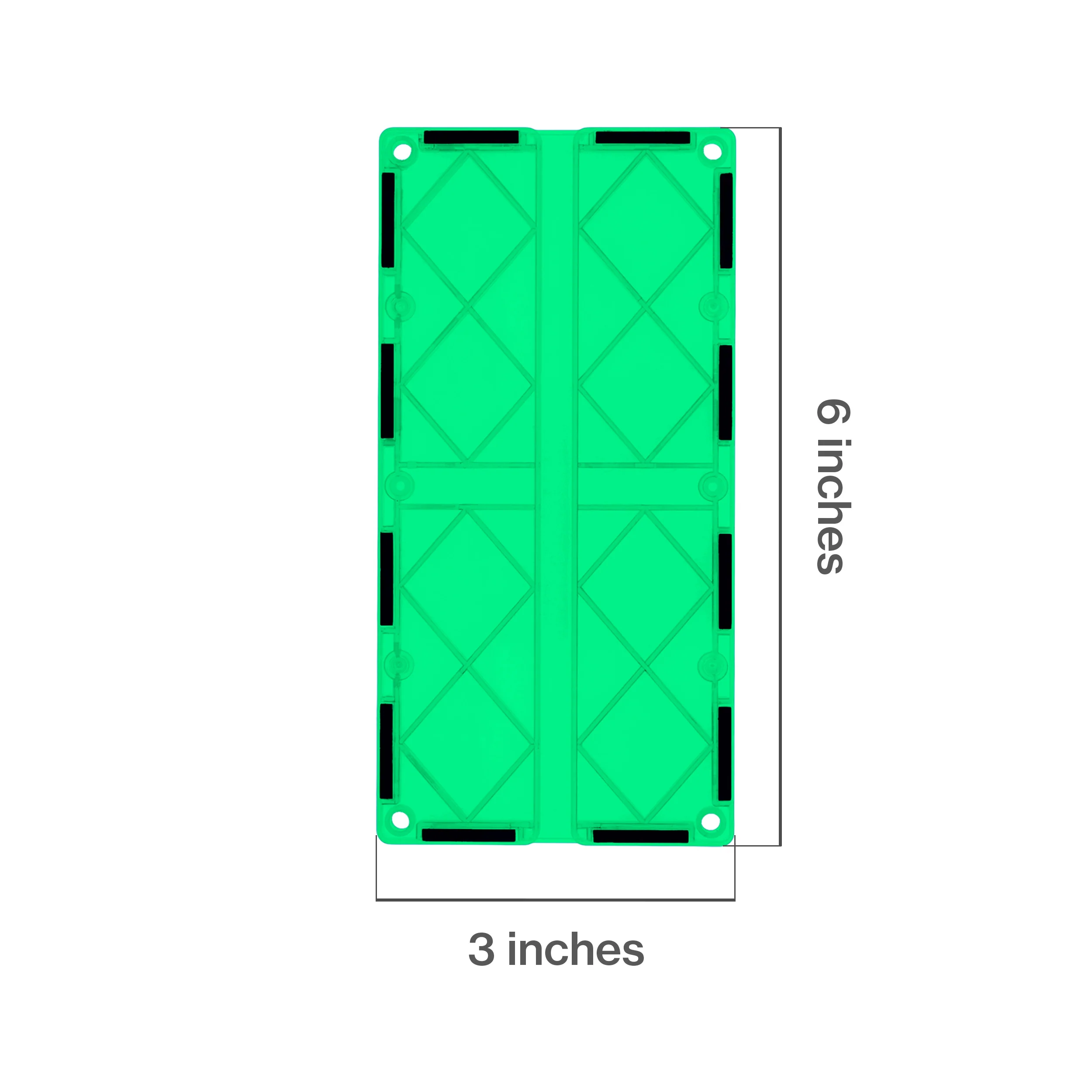 PicassoTiles 4 Piece Green Race Car Track Long Magnetic Tiles - Image 2