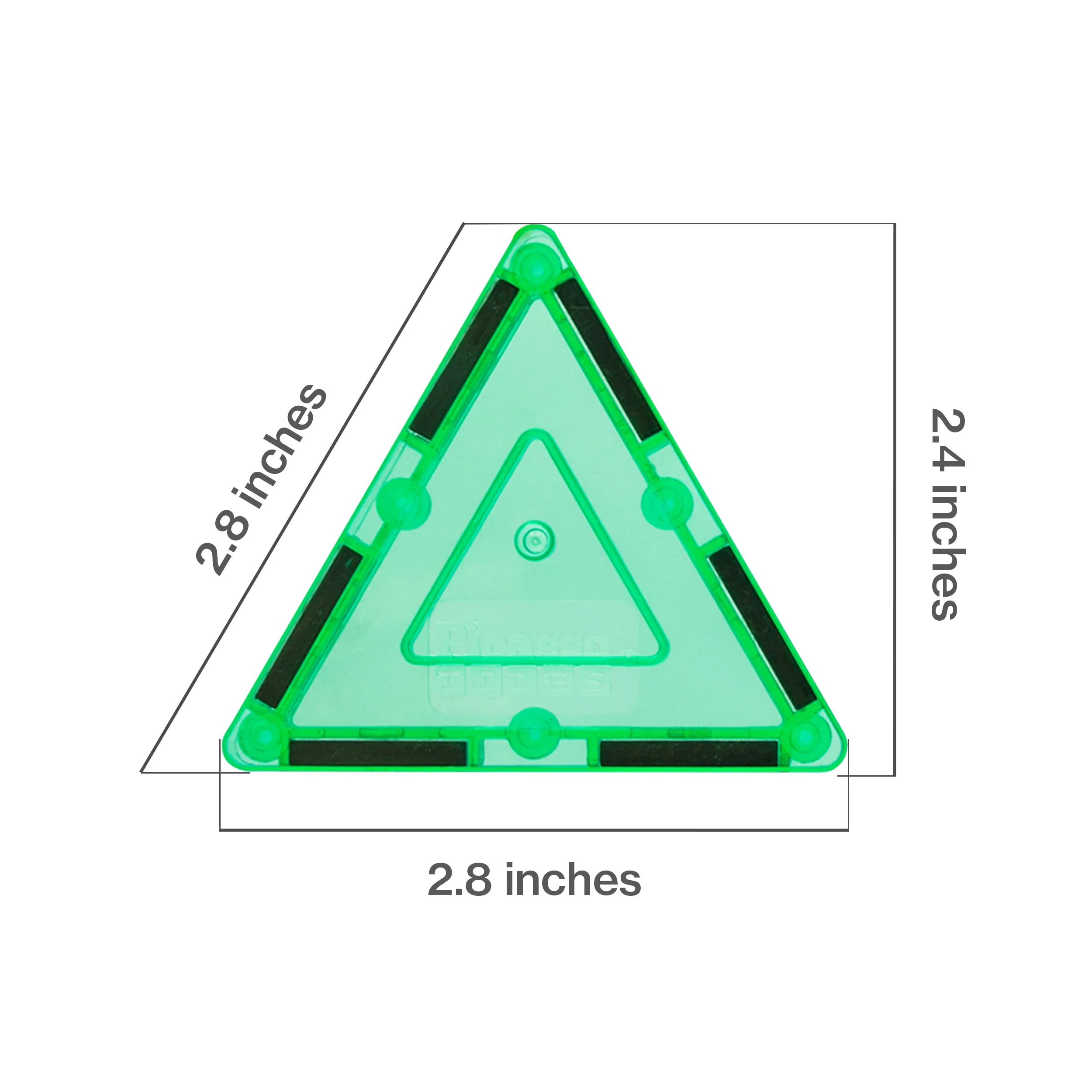 PicassoTiles 4pc Green Magnetic Tile Small Triangle Pick-A-Part Set - Image 2