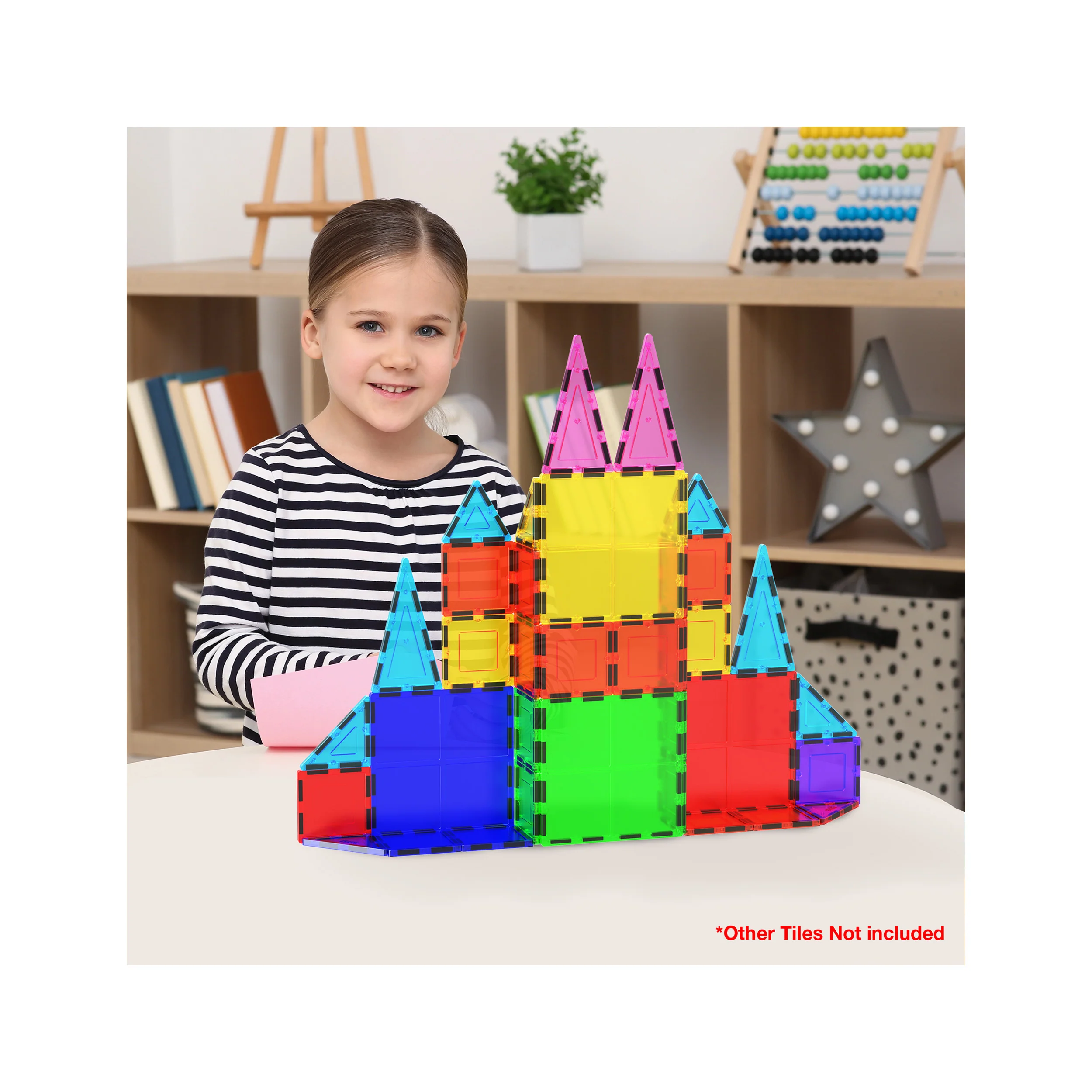PicassoTiles Extra Large Square Magnetic Tiles Expansion Pack (4 Pieces) - Image 2