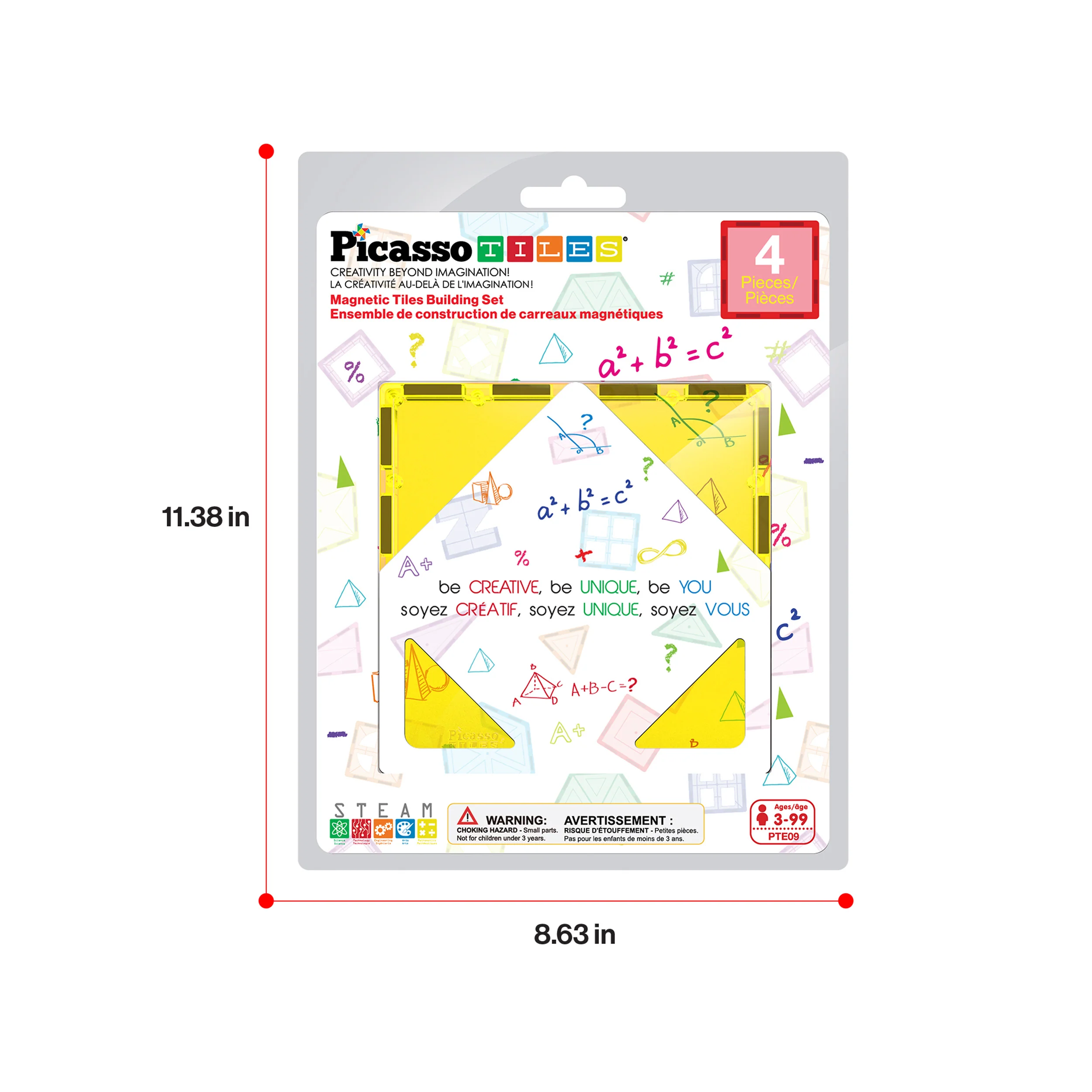PicassoTiles Extra Large Square Magnetic Tiles Expansion Pack (4 Pieces) - Image 8
