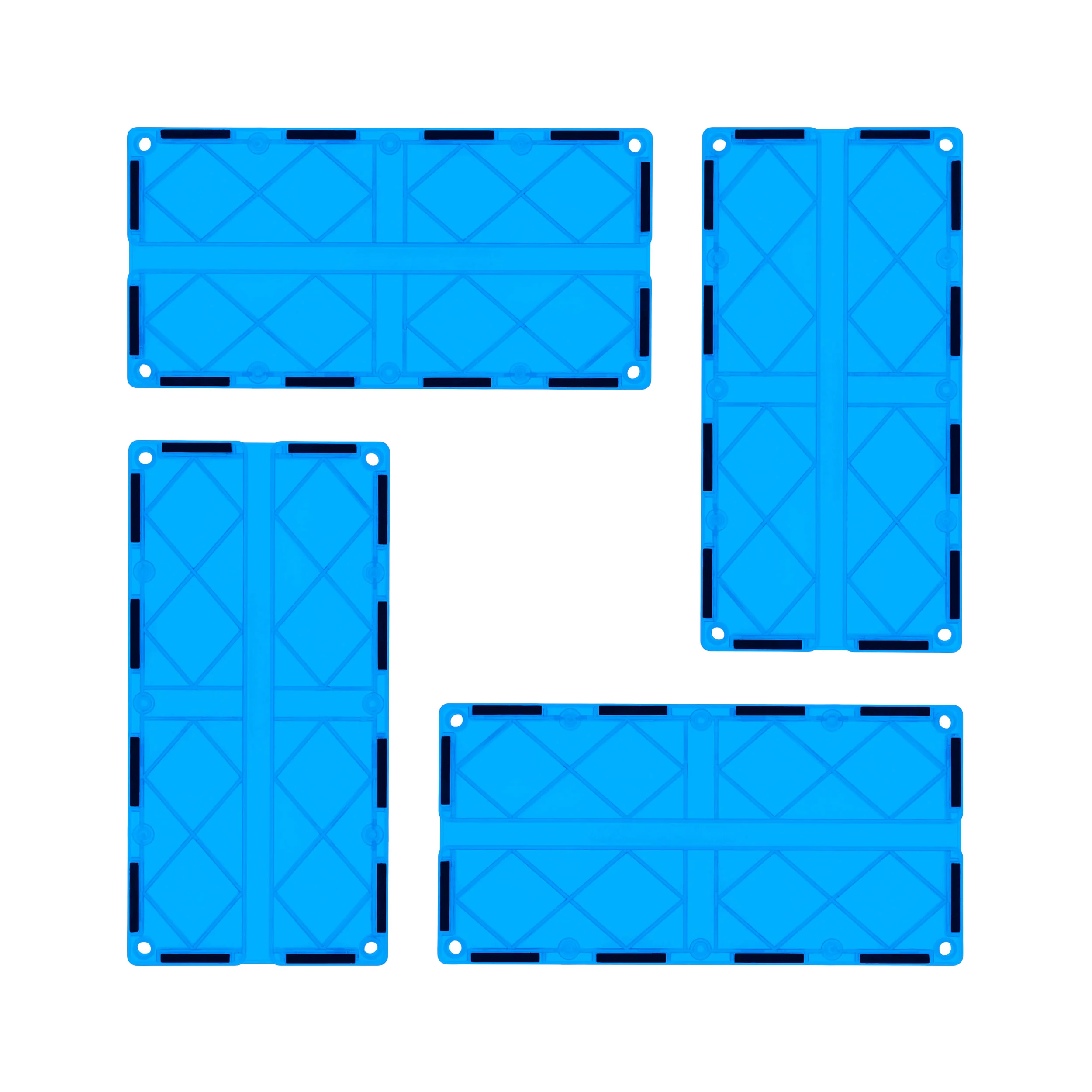 Magnetic Tile Race Track Tiles Long Light Blue Set 4Pcs