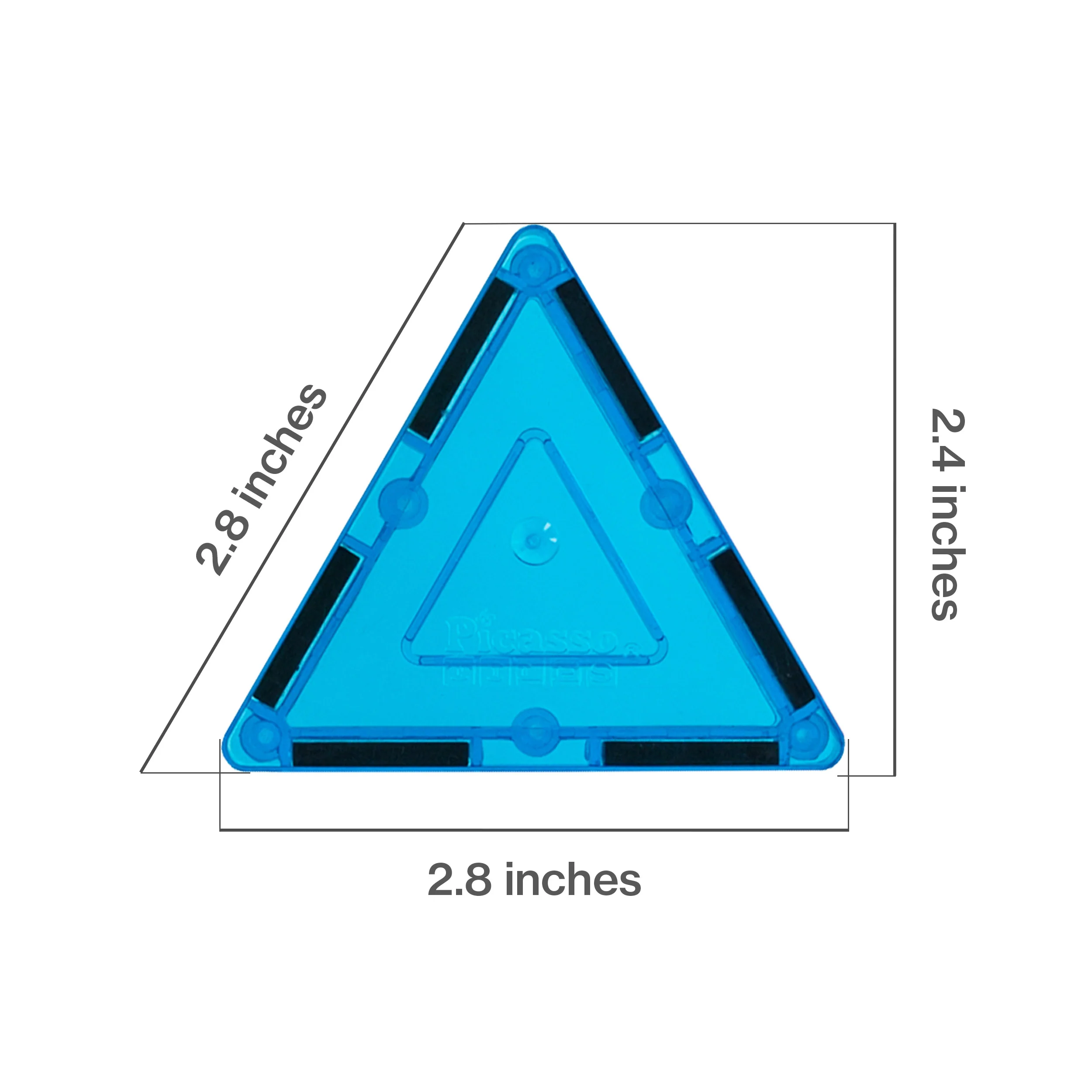 PicassoTiles 4pc Light Blue Magnetic Tile Small Triangle Pick‑A‑Part Set - Image 2