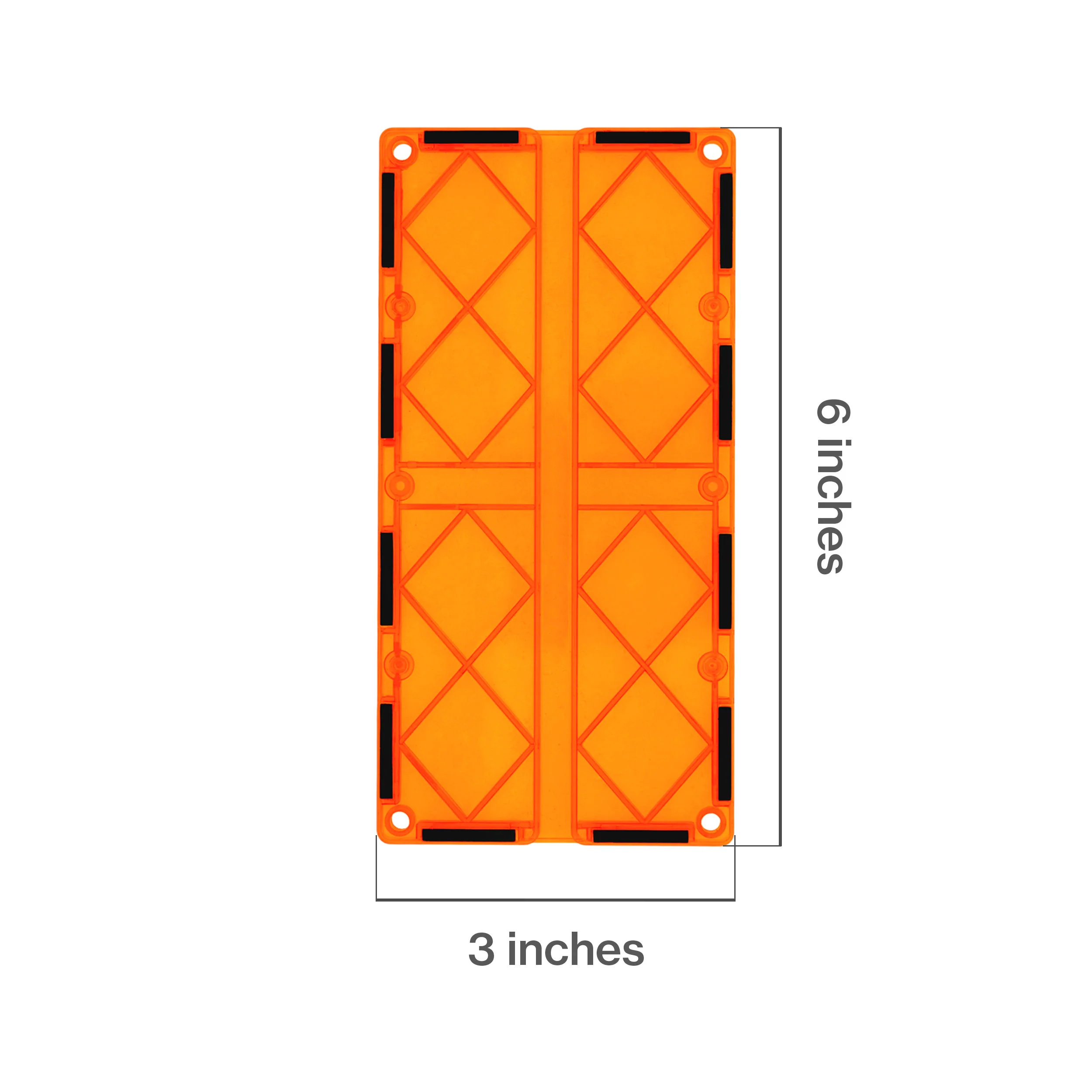PicassoTiles 4 Piece Orange Race Car Track Long Magnetic Tiles - Image 2