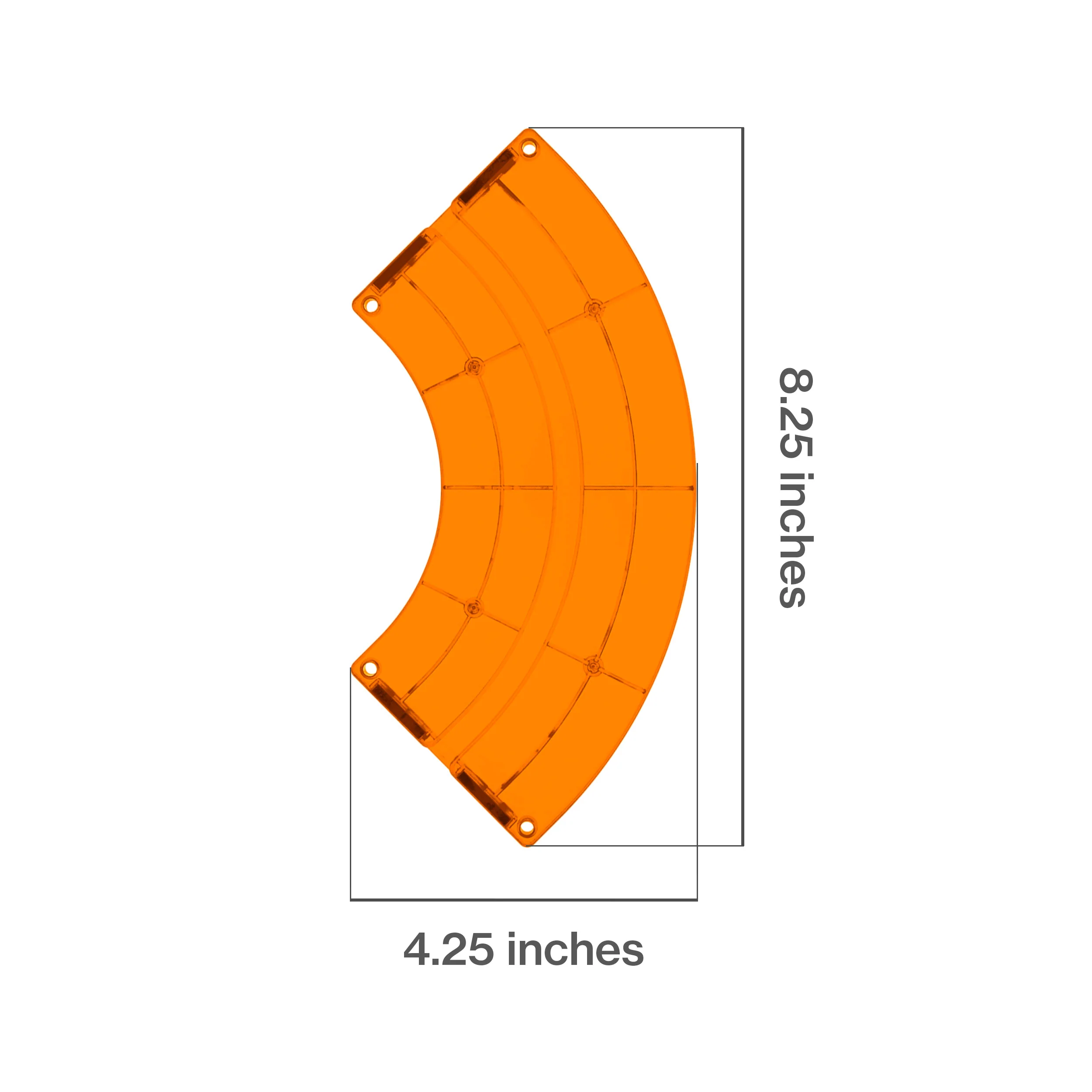 PicassoTiles 4 Piece Orange Race Car Track Quarter Round Magnetic Tiles - Image 2