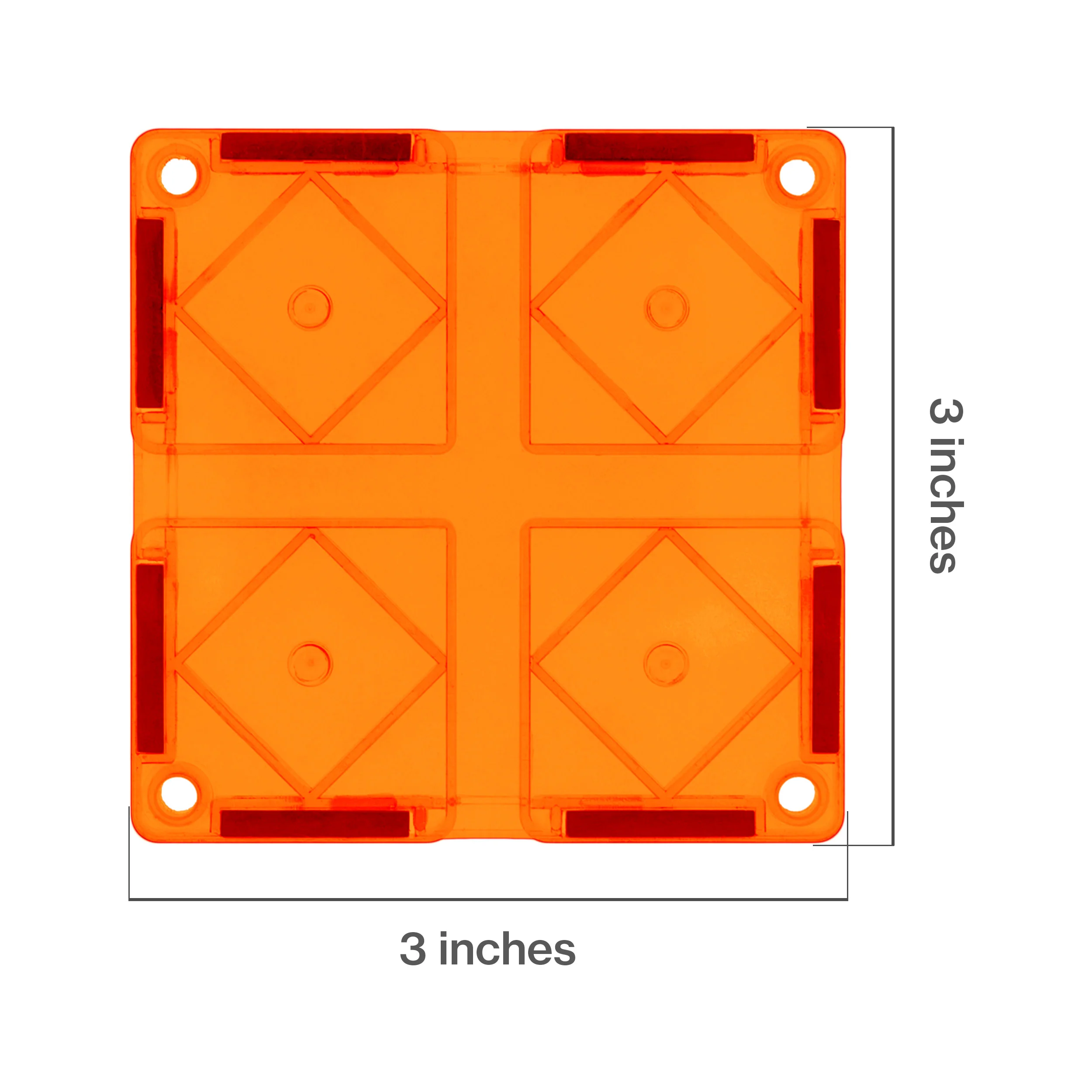 PicassoTiles 4 Piece Orange Race Car Track Short Magnetic Tiles - Image 2