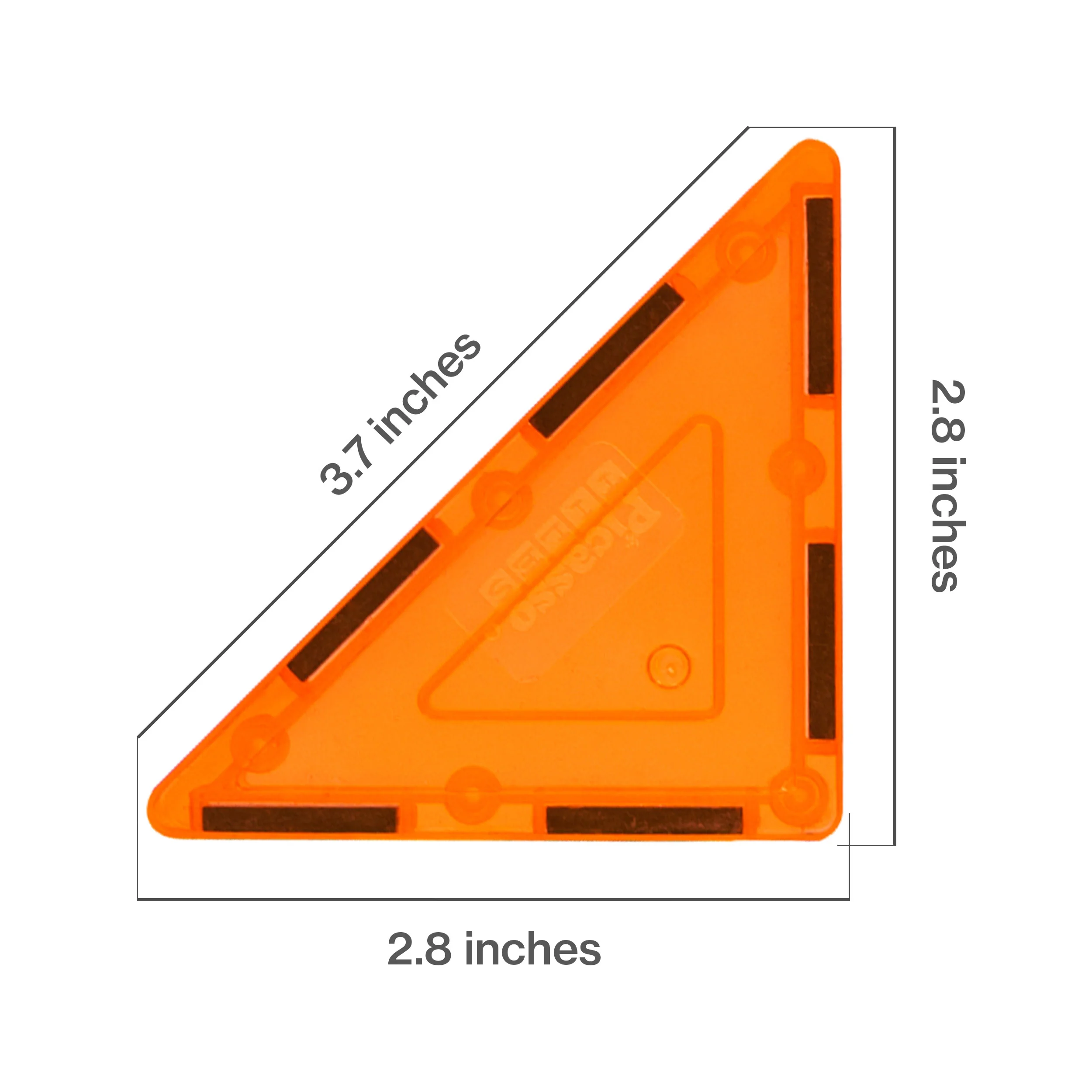 PicassoTiles 4pc Orange Magnetic Tile Right Triangle Pick-A-Part Set - Image 2