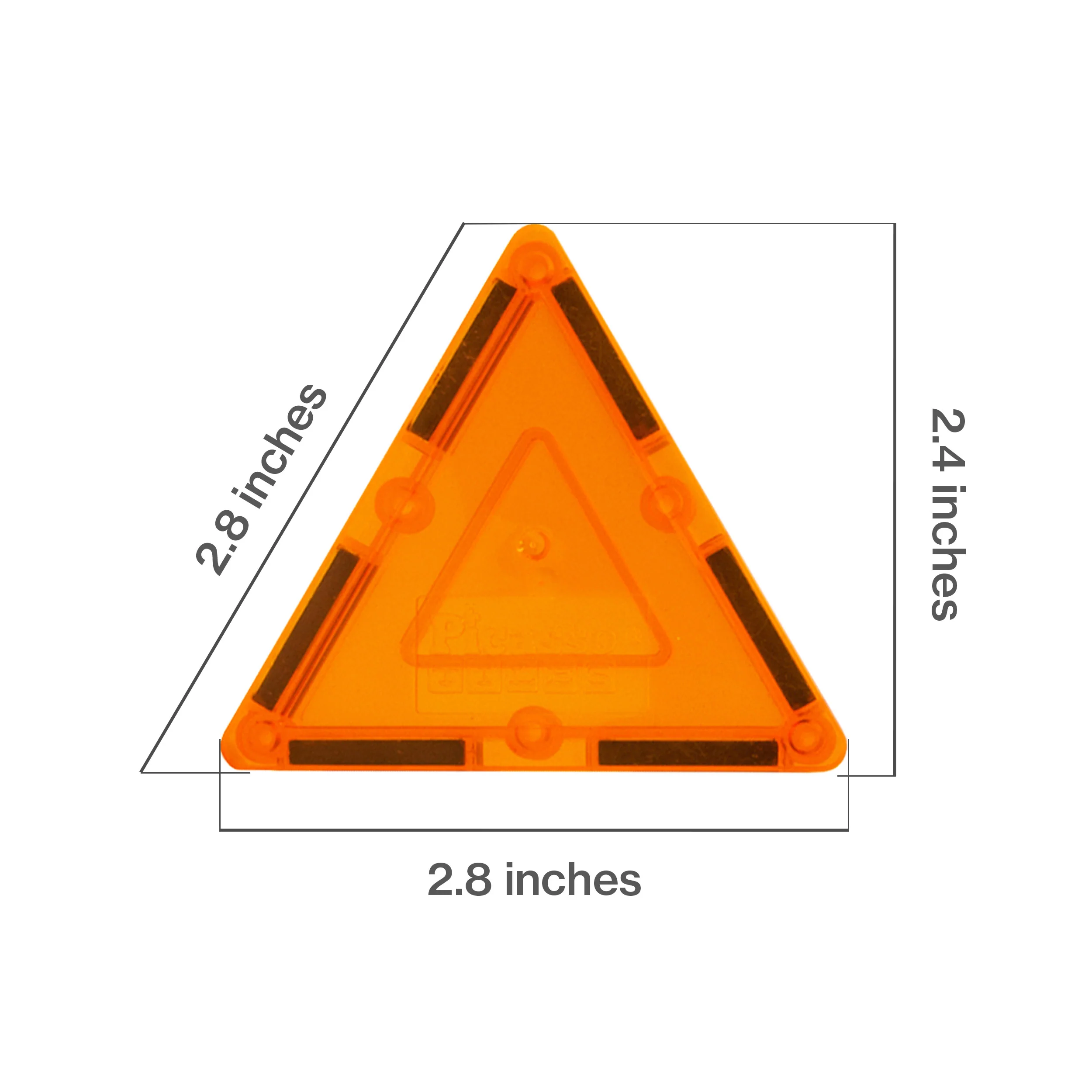 PicassoTiles 4 Piece Orange Small Triangle Magnetic Tiles - Image 2