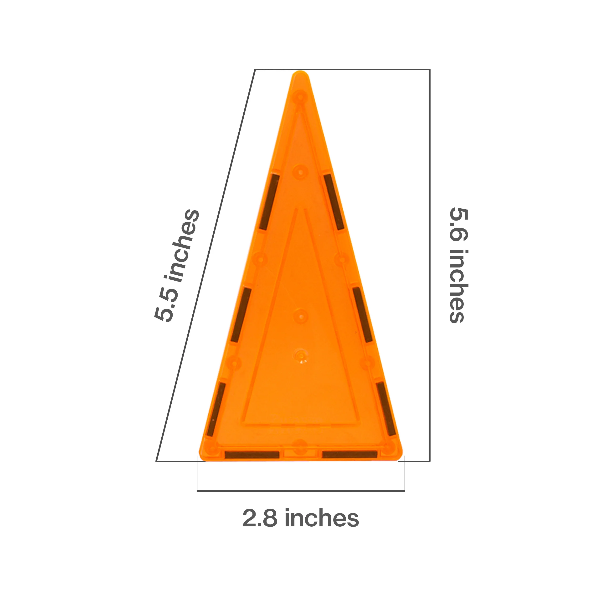 PicassoTiles 4 Piece Orange Tall Triangle Magnetic Tiles - Image 2