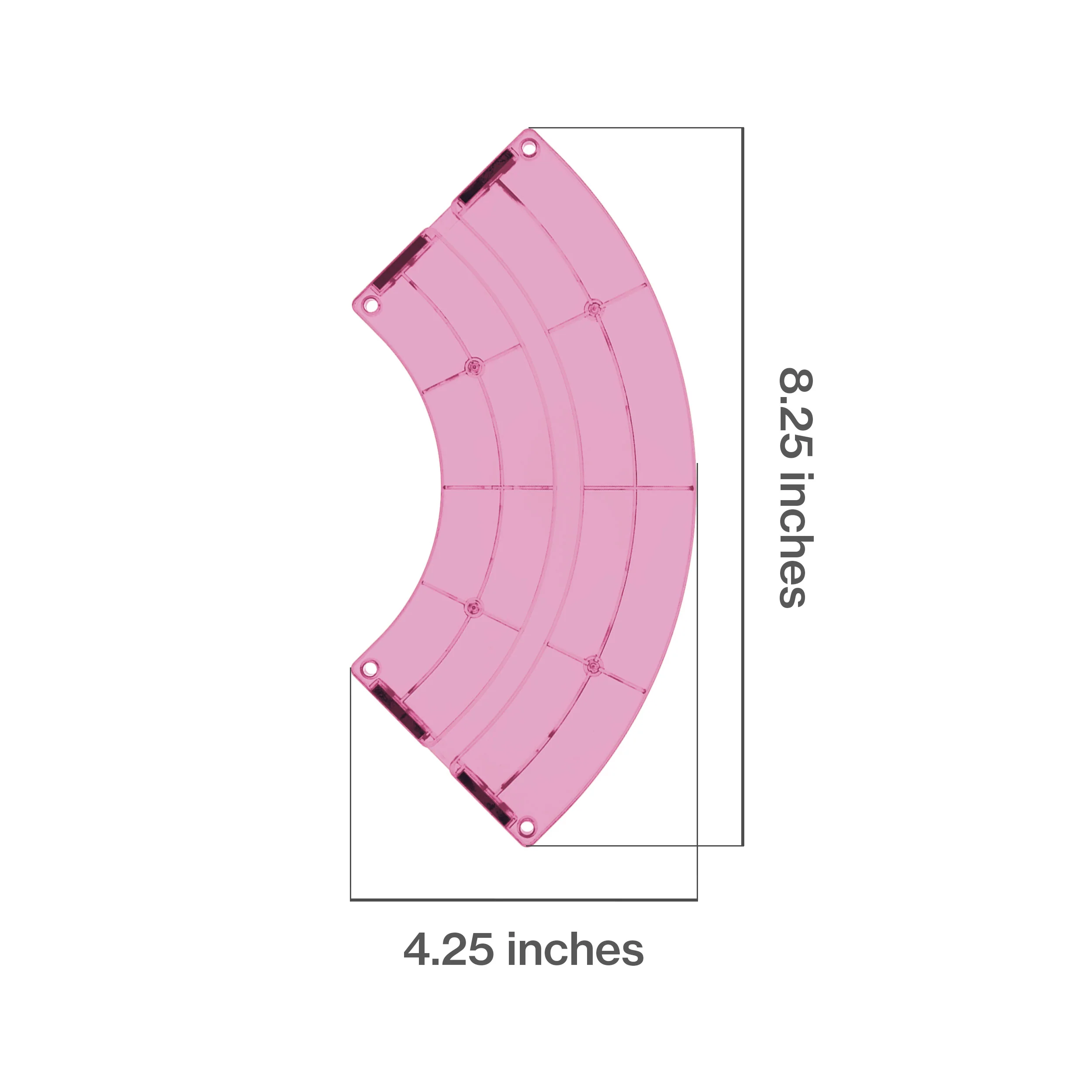 PicassoTiles 4 Piece Pink Race Car Track Quarter Round Magnetic Tiles - Image 2