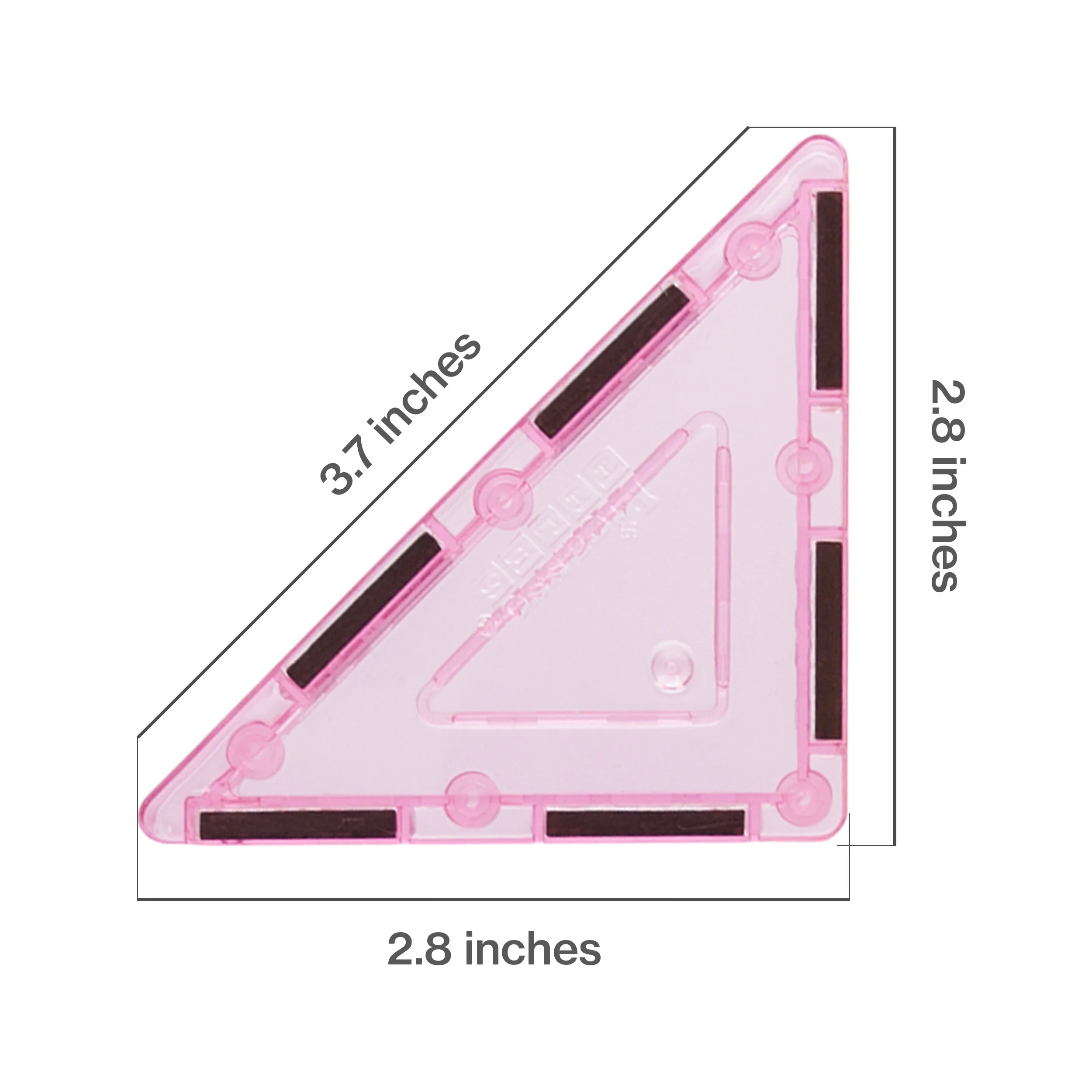 PicassoTiles 4pc Pink Magnetic Tile Right Triangle Pick-A-Part Set - Image 2