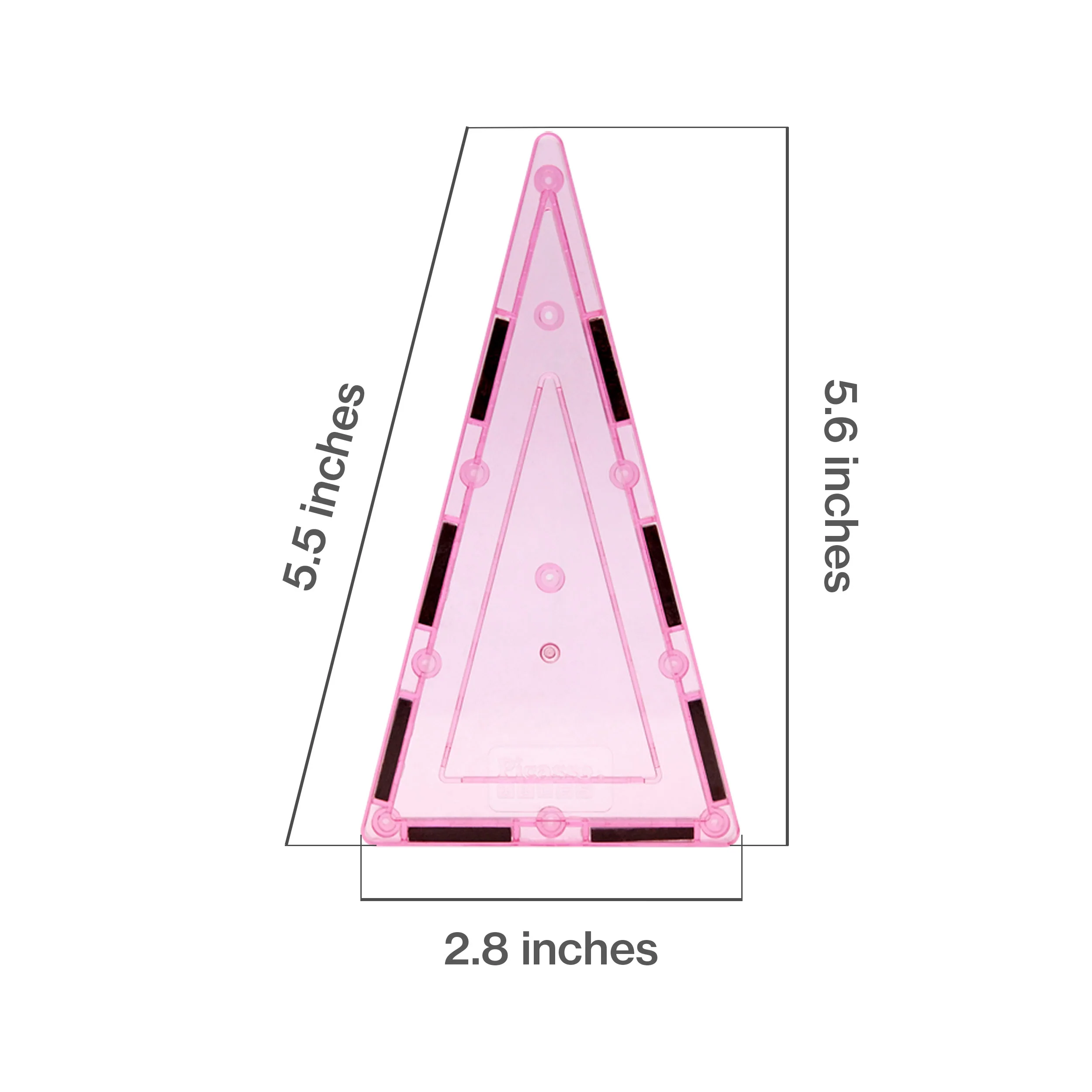 PicassoTiles 4 Piece Pink Tall Triangle Magnetic Tiles - Image 2