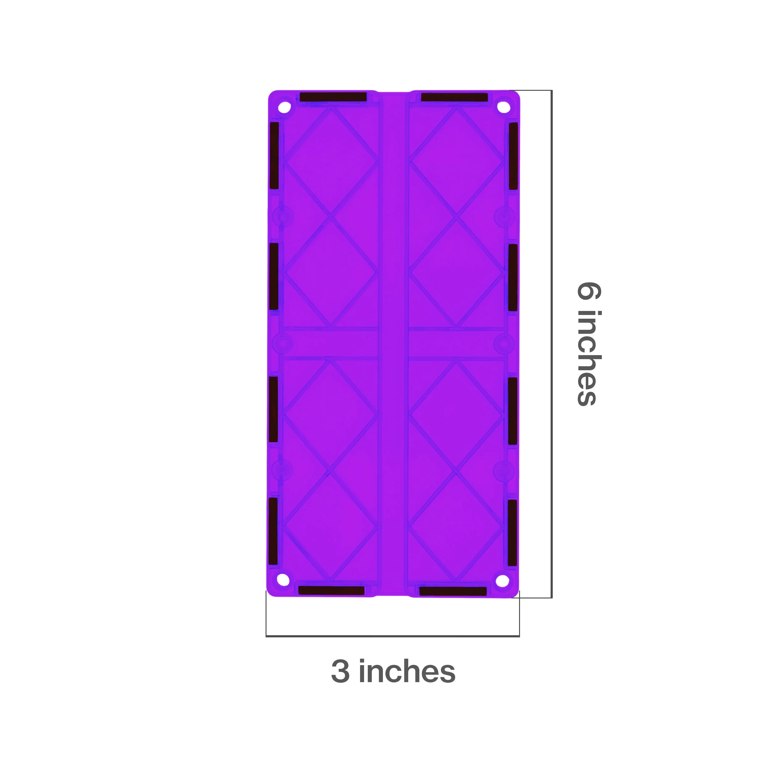 PicassoTiles 4 Piece Purple Race Car Track Long Magnetic Tiles - Image 2