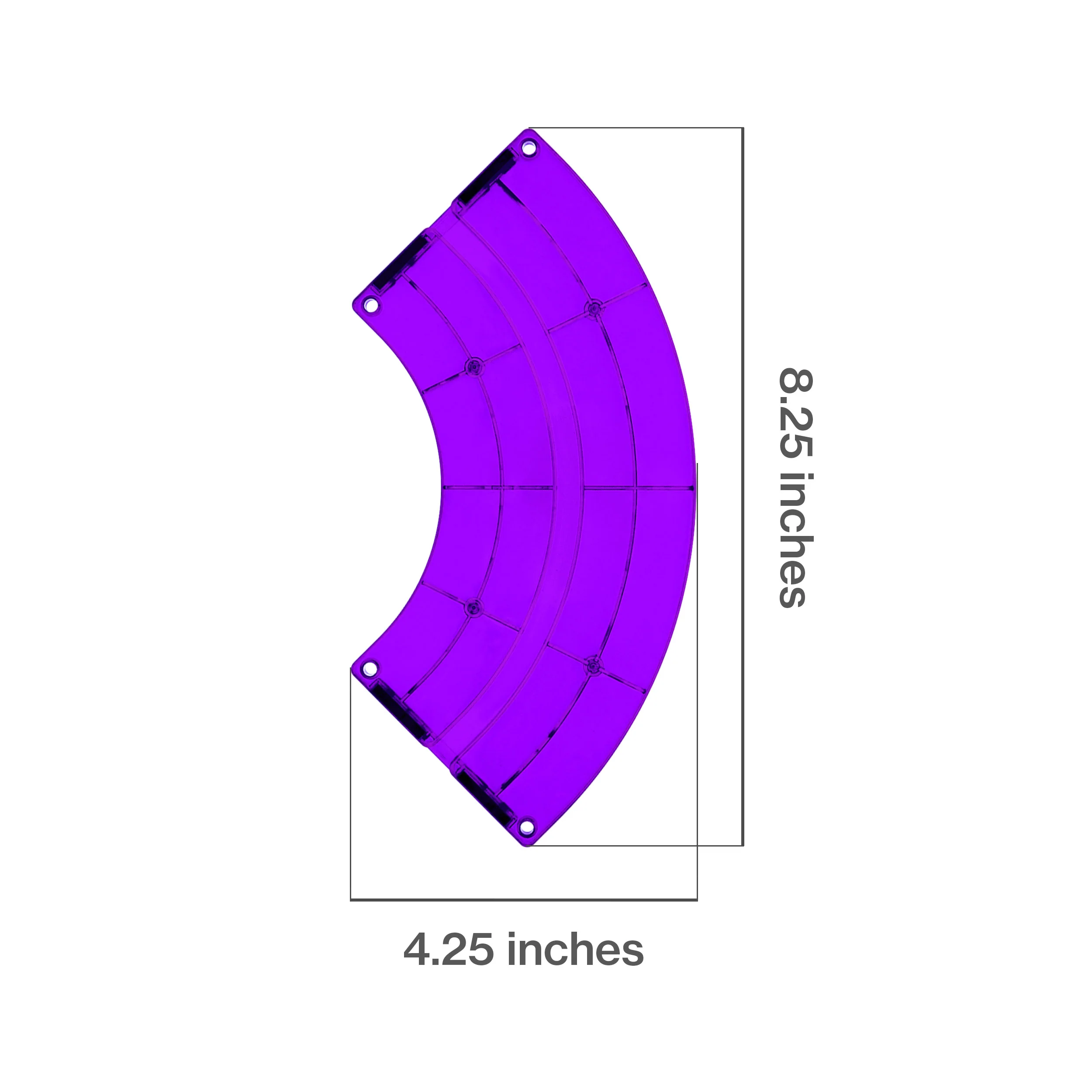 PicassoTiles 4 Piece Purple Race Car Track Quarter Round Magnetic Tiles - Image 2