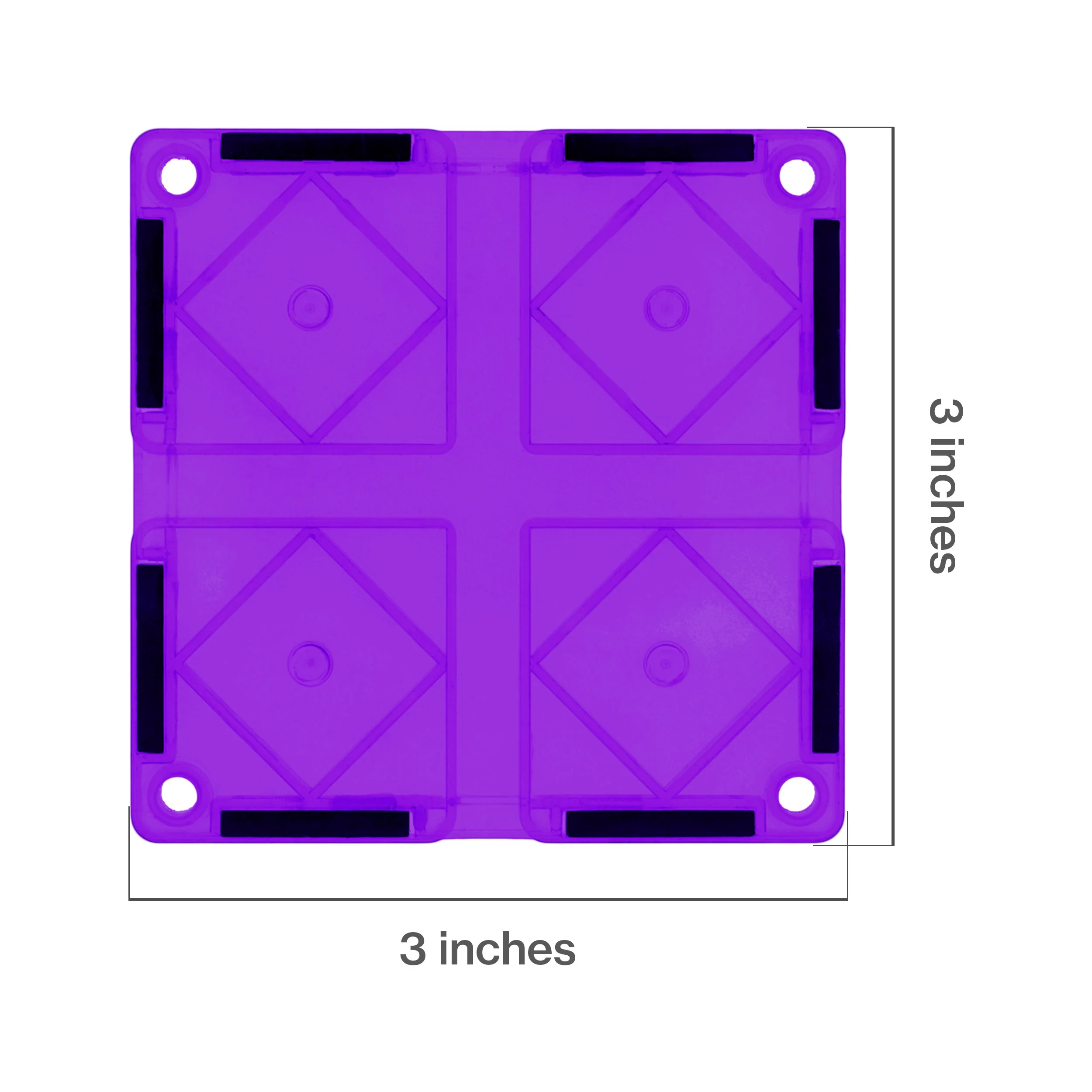 PicassoTiles 4 Piece Purple Race Car Track Short Magnetic Tiles - Image 2