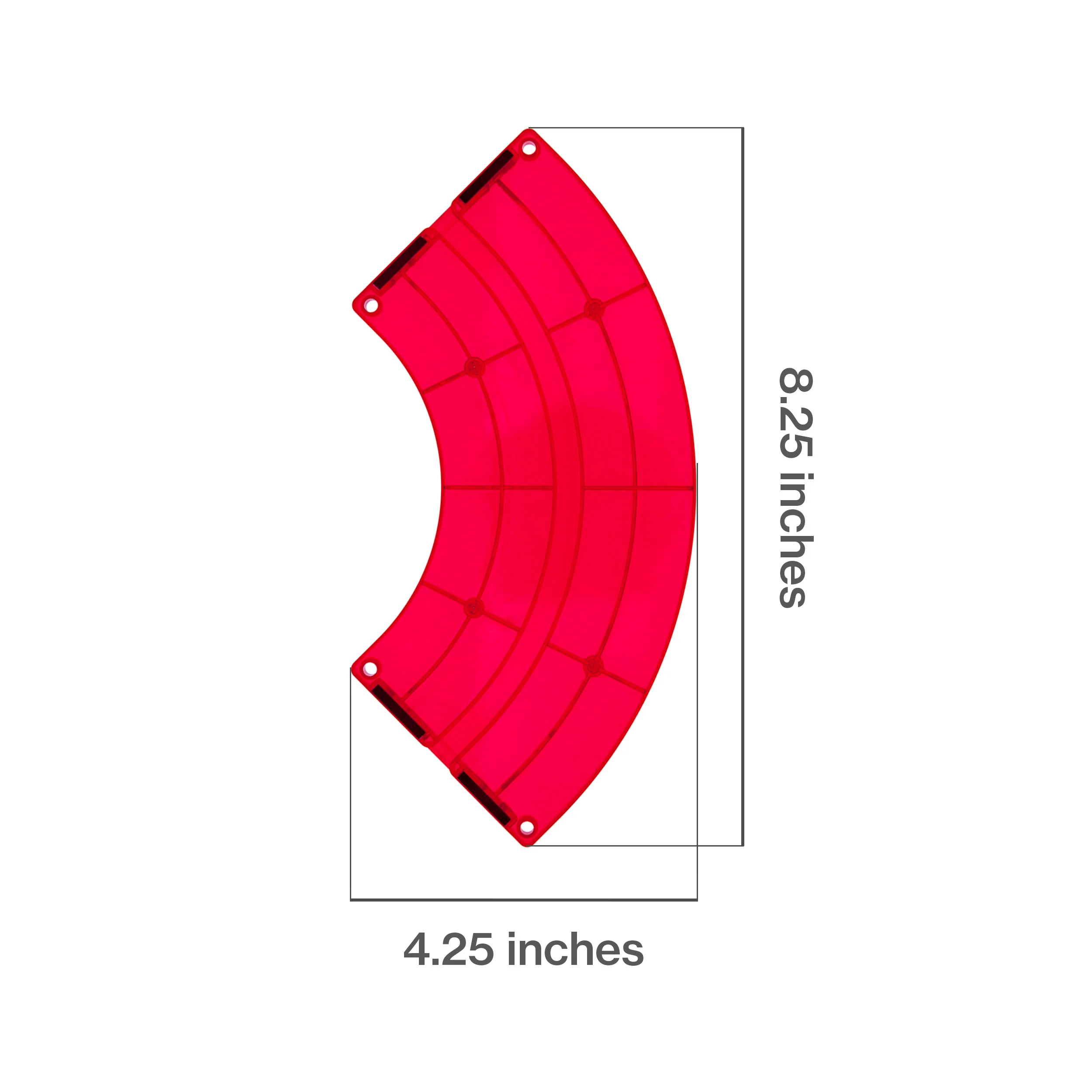 PicassoTiles 4 Piece Red Race Car Track Quarter Round Magnetic Tiles - Image 2