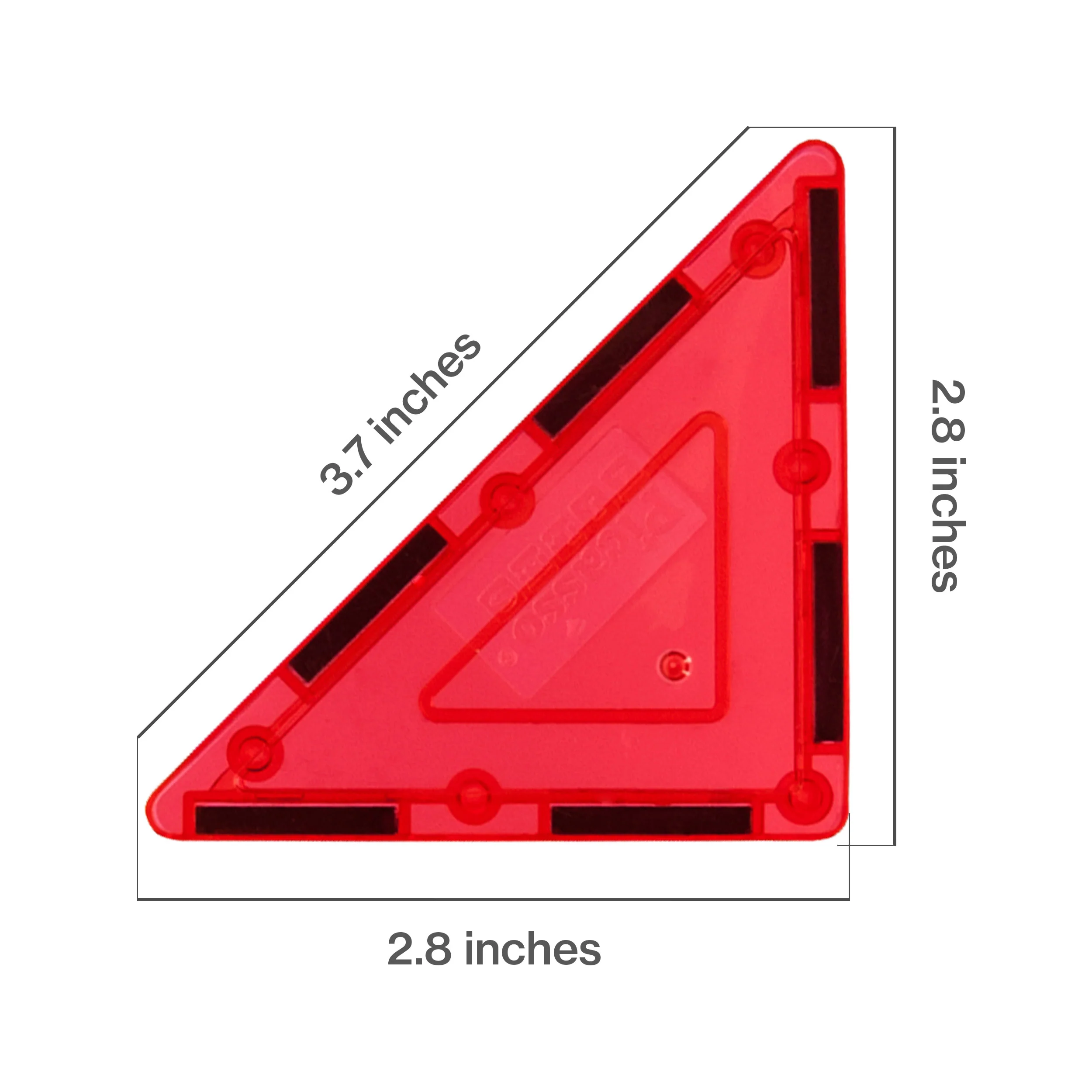 PicassoTiles 4 Piece Red Right Triangle Magnetic Tiles - Image 2