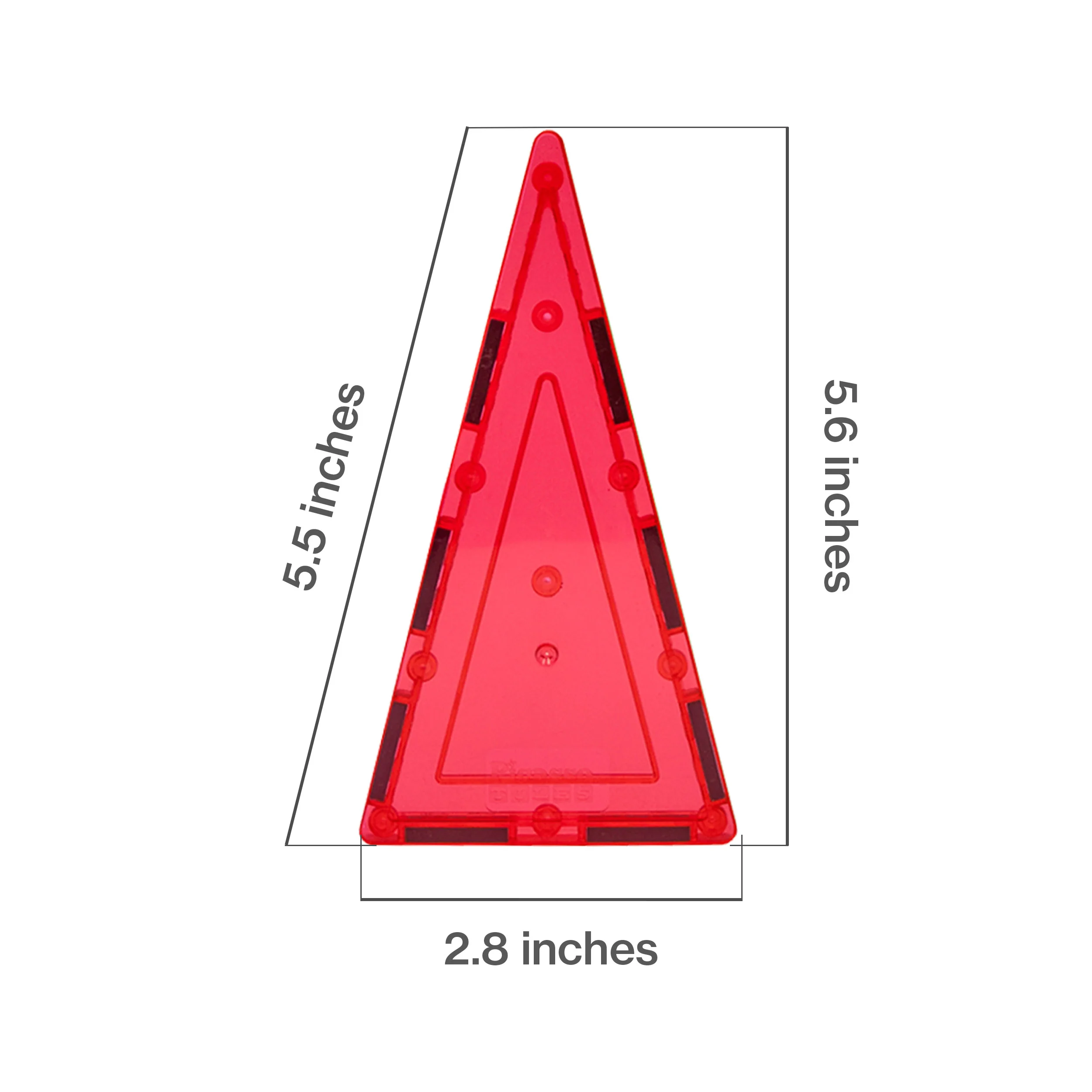 PicassoTiles 4 Piece Red Tall Triangle Magnetic Tiles - Image 2