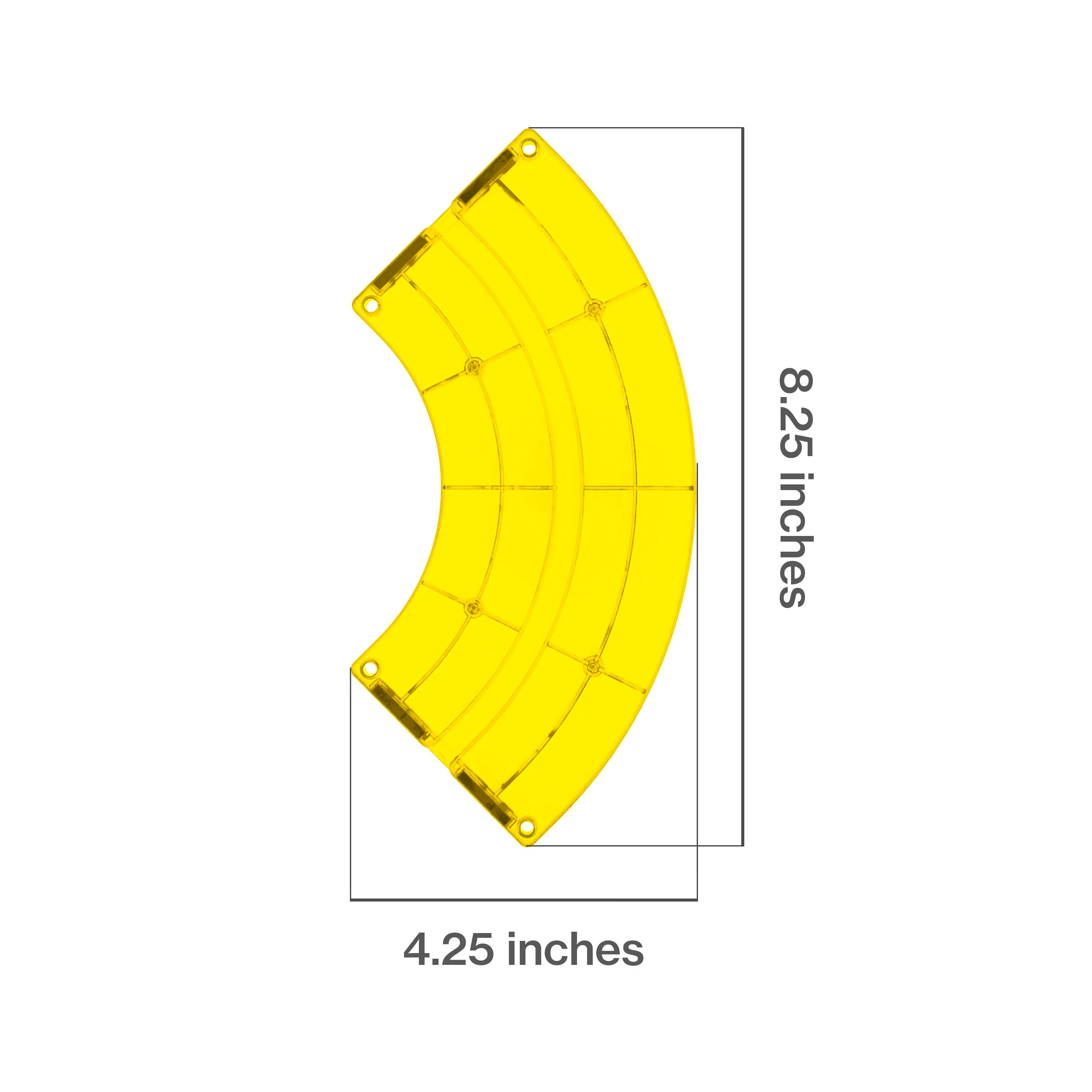 PicassoTiles 4 Piece Yellow Race Car Track Quarter Round Magnetic Tiles - Image 2