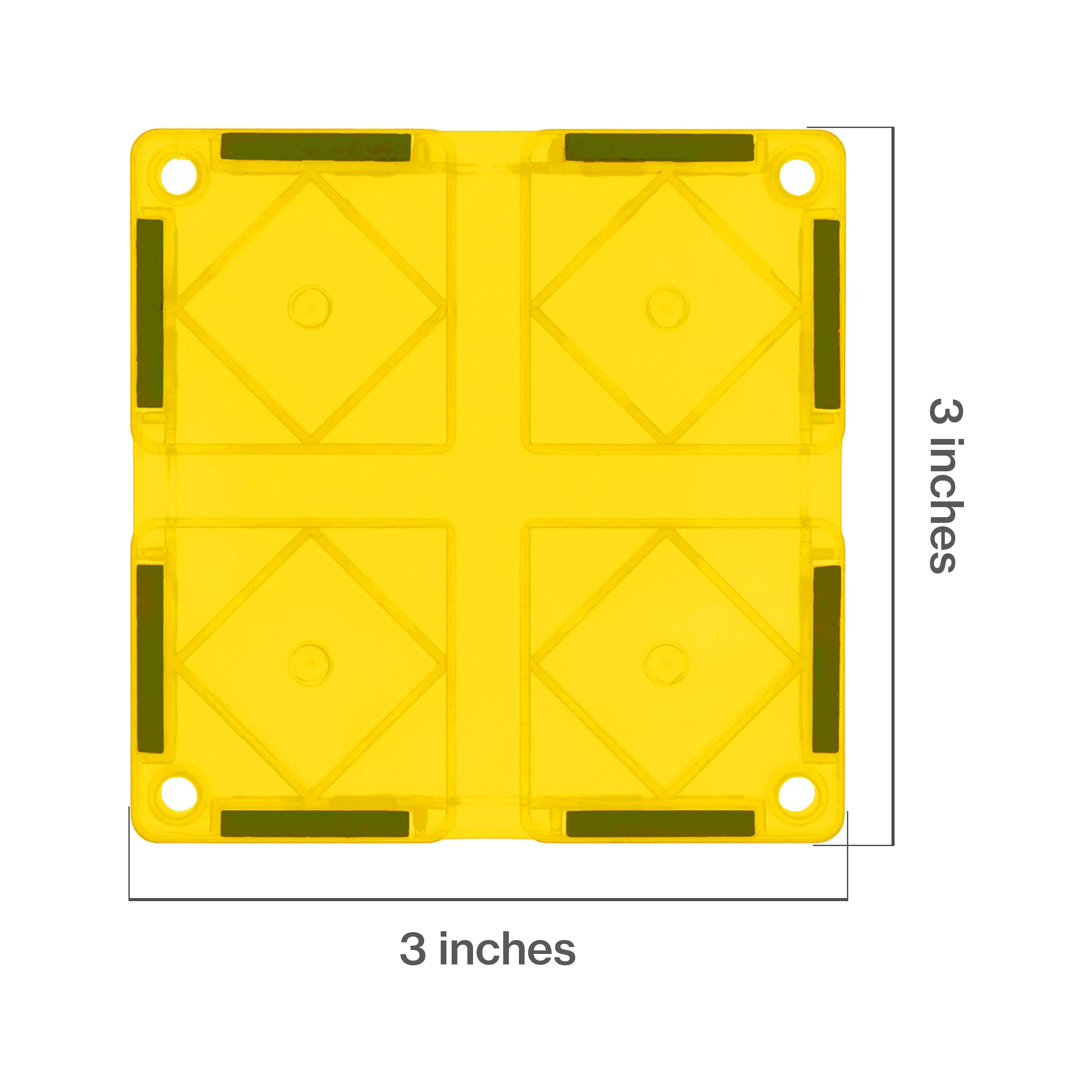 PicassoTiles 4 Piece Yellow Race Car Track Short Magnetic Tiles - Image 2