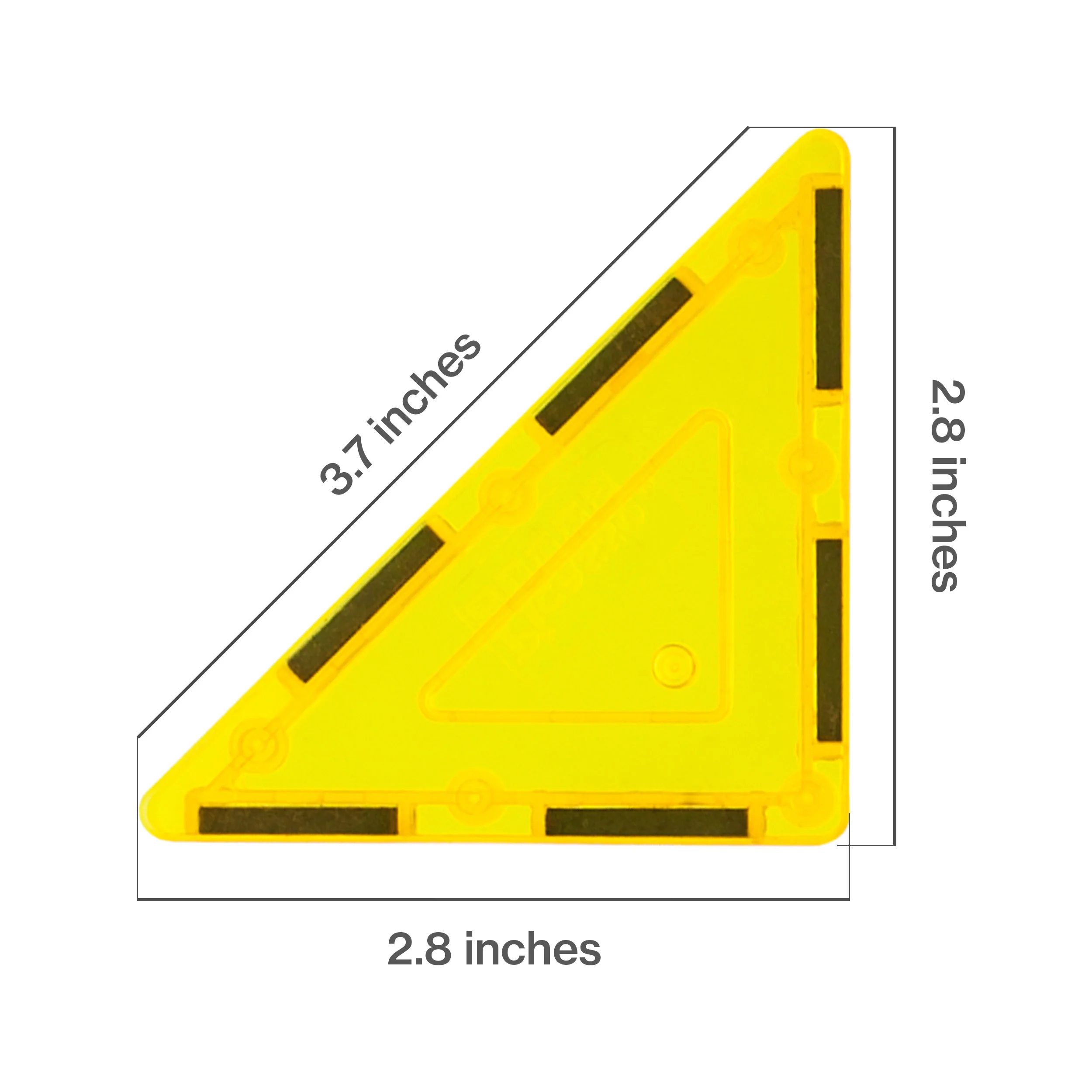 PicassoTiles 4 Piece Yellow Right Triangle Magnetic Tiles - Image 2